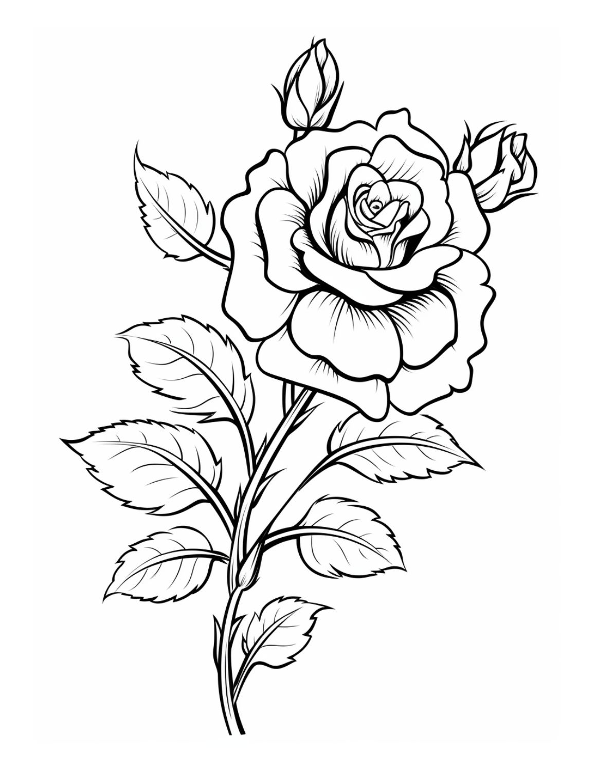 80 Printable Rose Coloring Pages 78