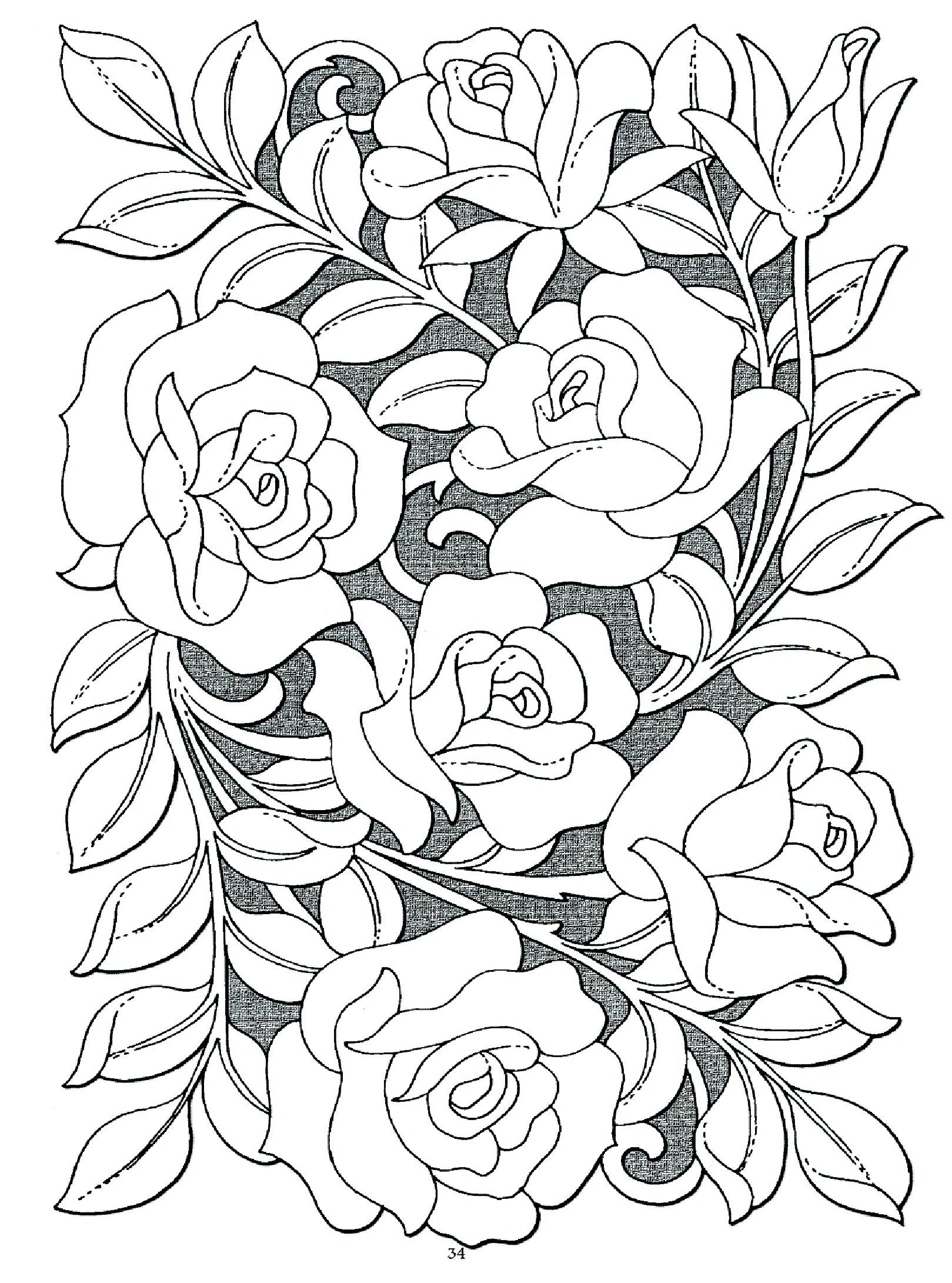 80 Printable Rose Coloring Pages 8