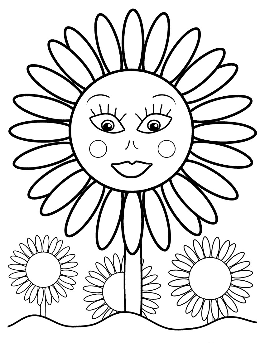 80 Printable Sunflower Coloring Pages 1