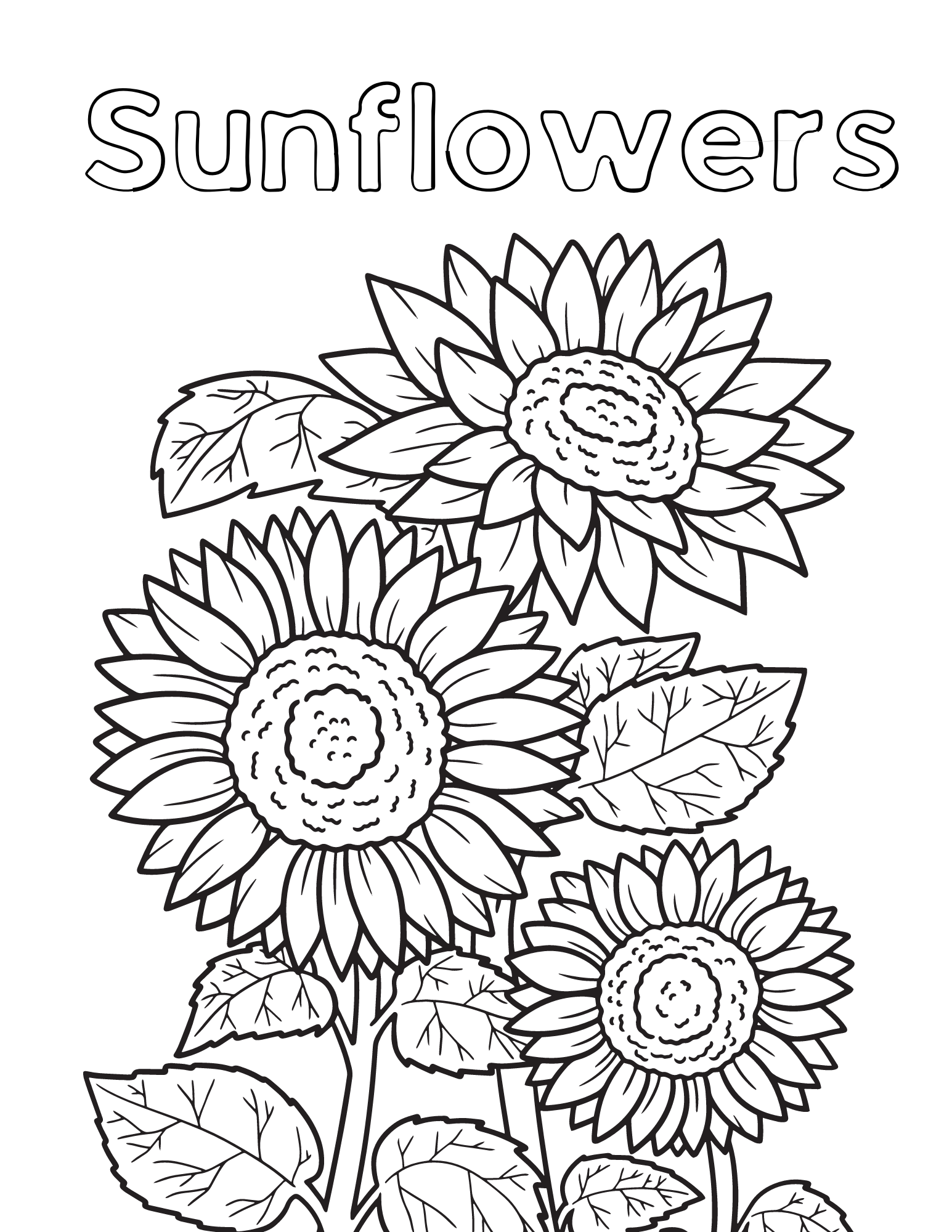 80 Printable Sunflower Coloring Pages 4