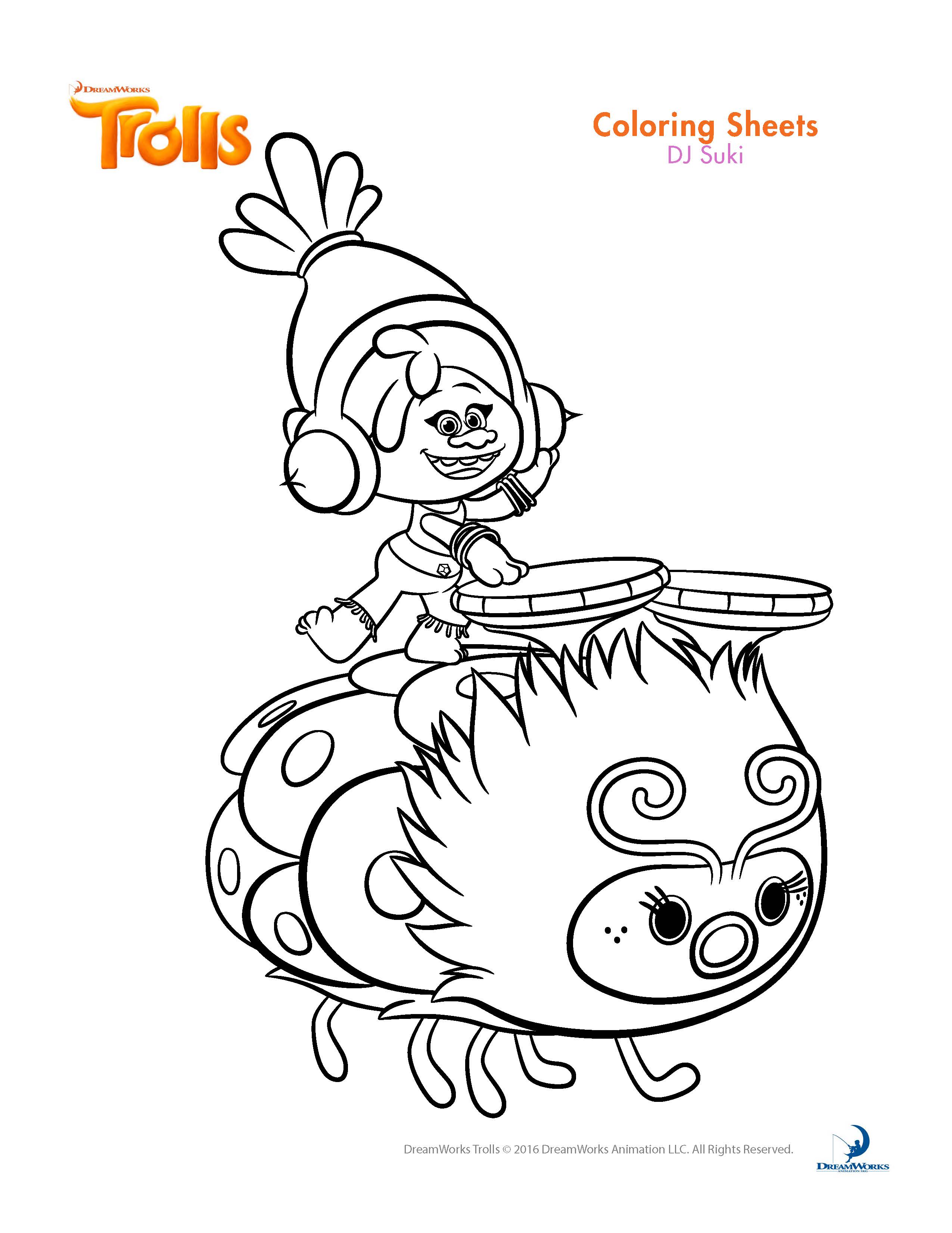 80 Printable Trolls Coloring Book 1