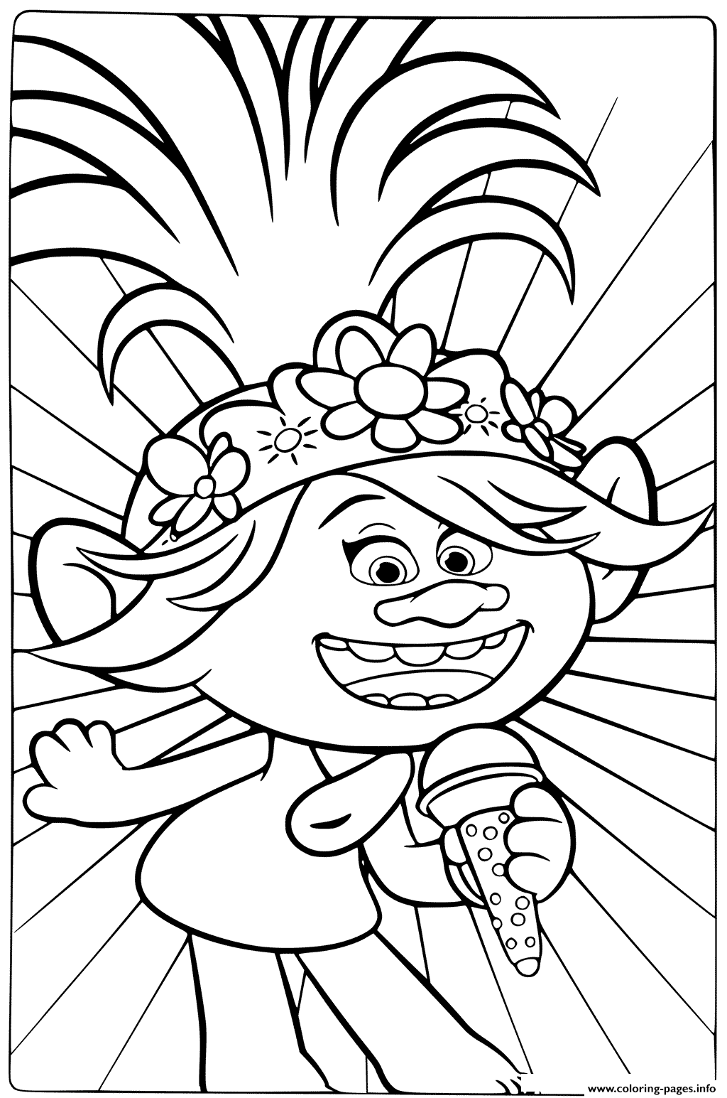 80 Printable Trolls Coloring Book 15