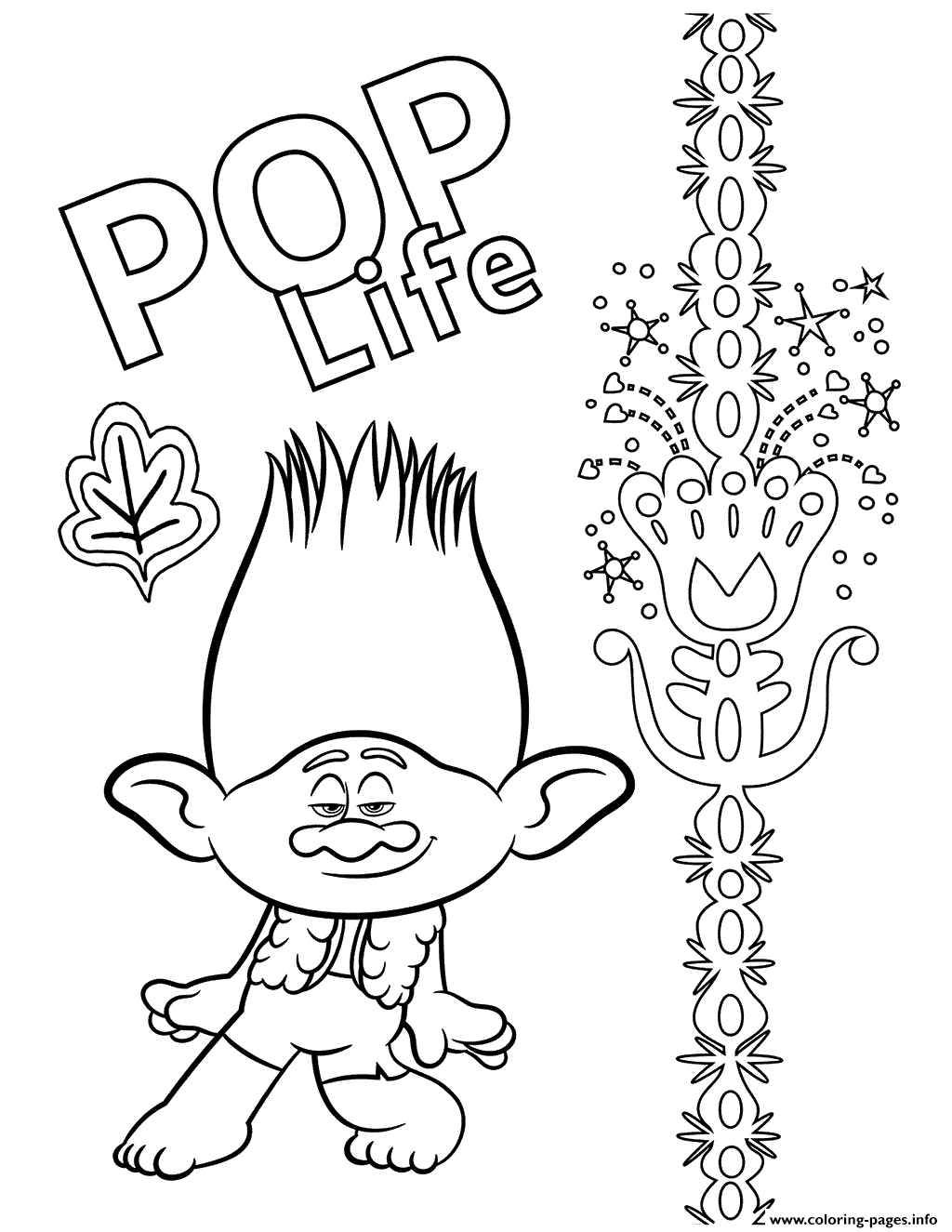 80 Printable Trolls Coloring Book 19