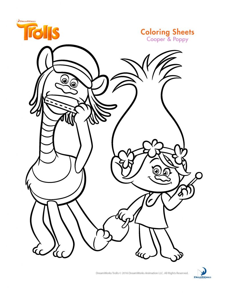 80 Printable Trolls Coloring Book 20