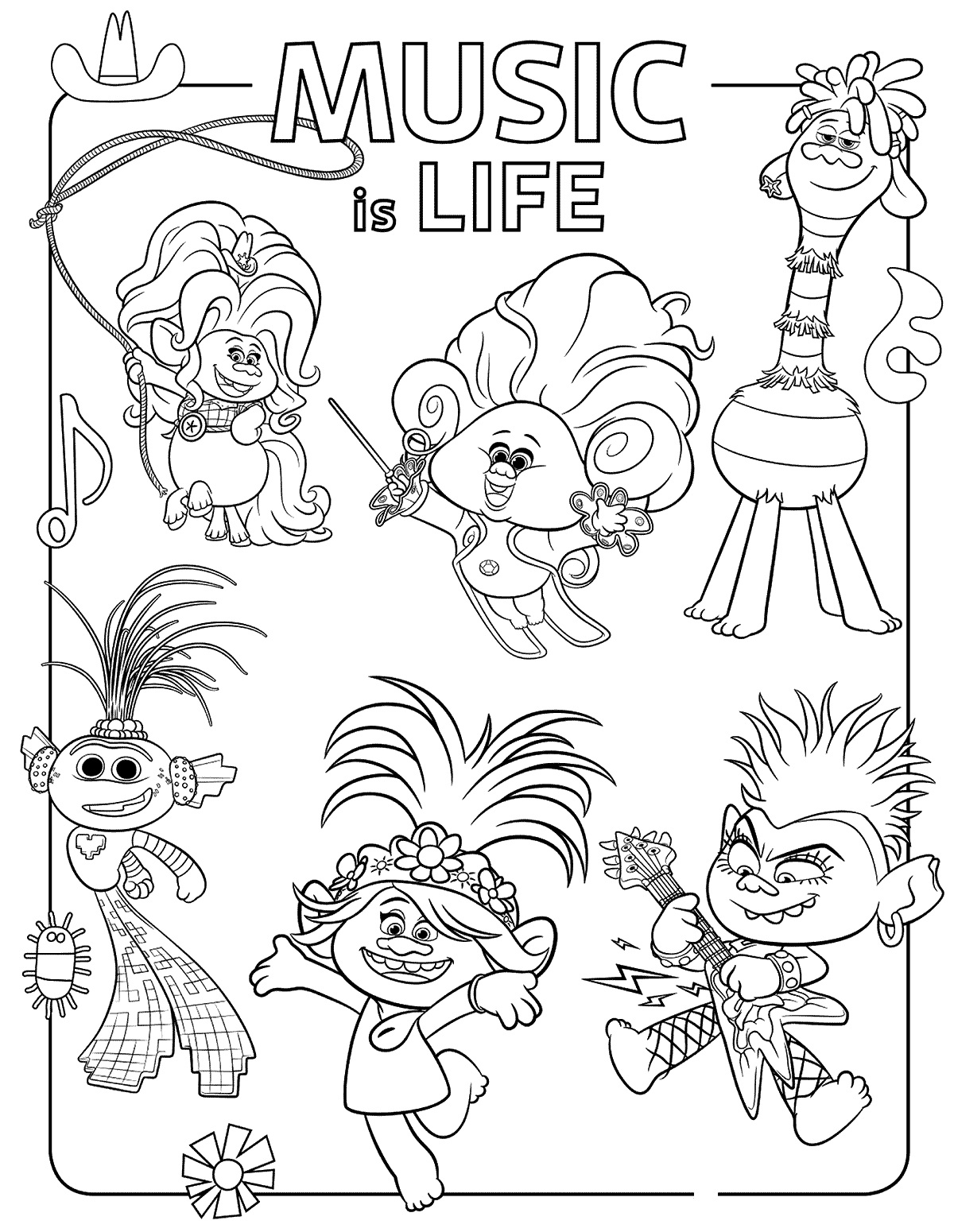 80 Printable Trolls Coloring Book 30