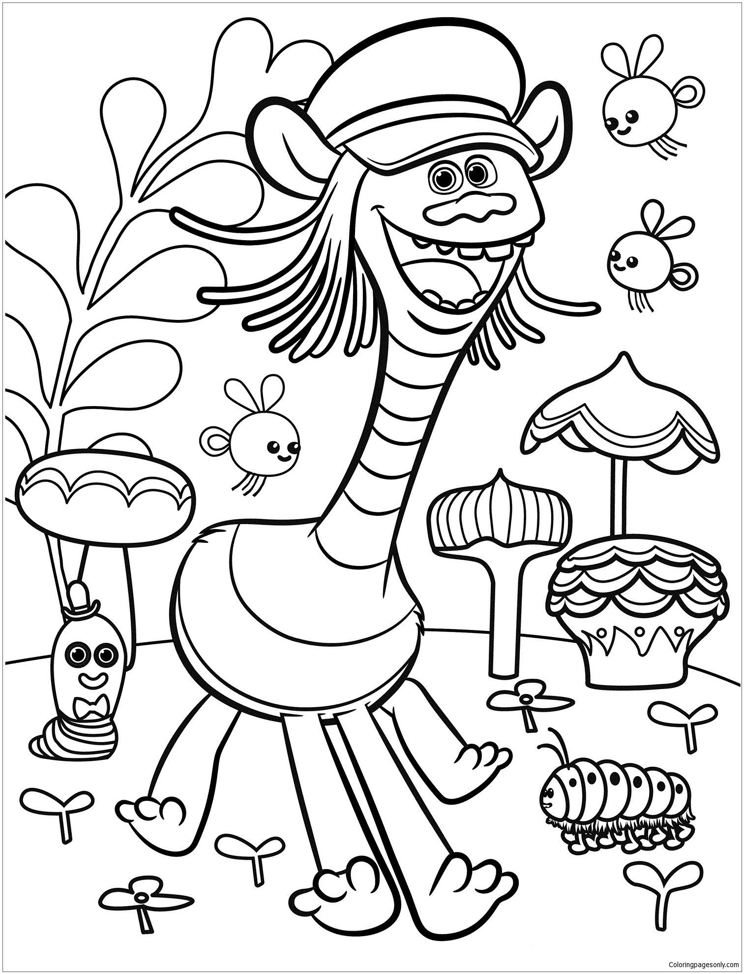 80 Printable Trolls Coloring Book 59