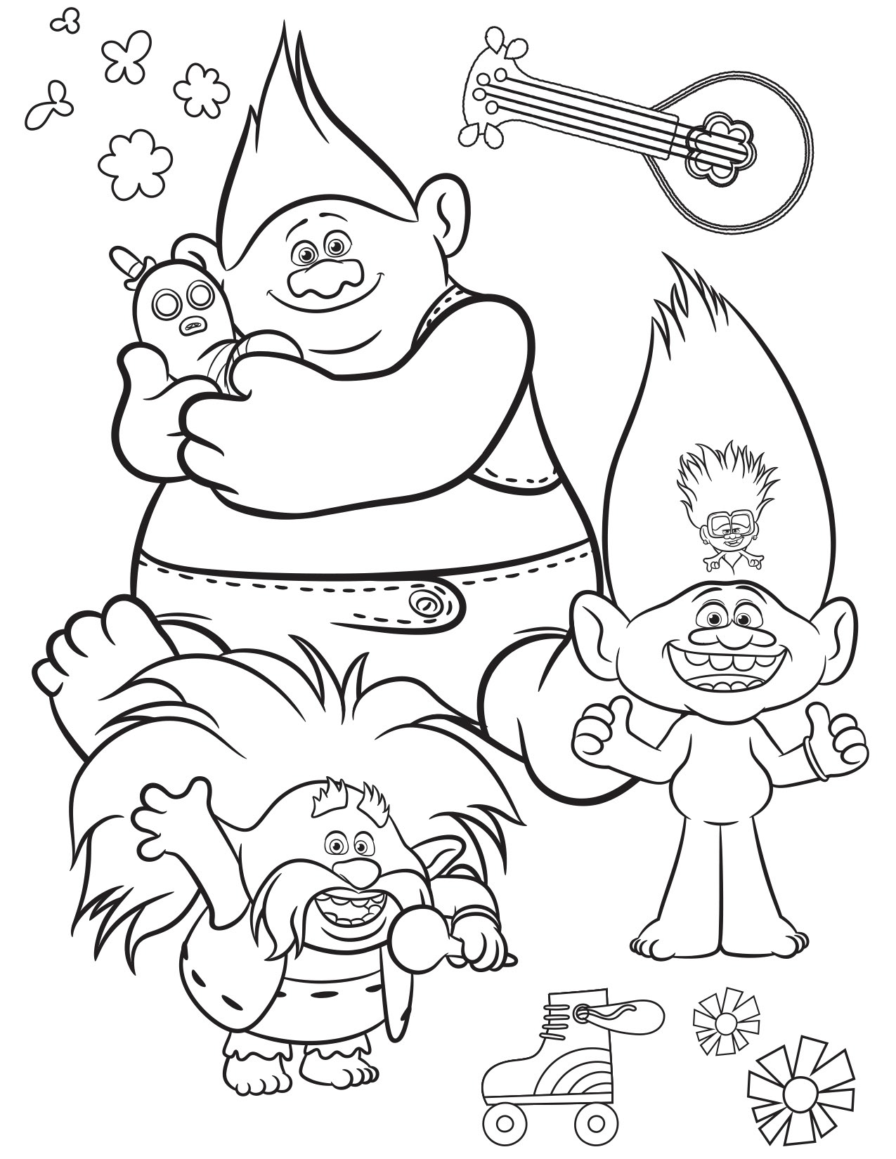 80 Printable Trolls Coloring Book 6