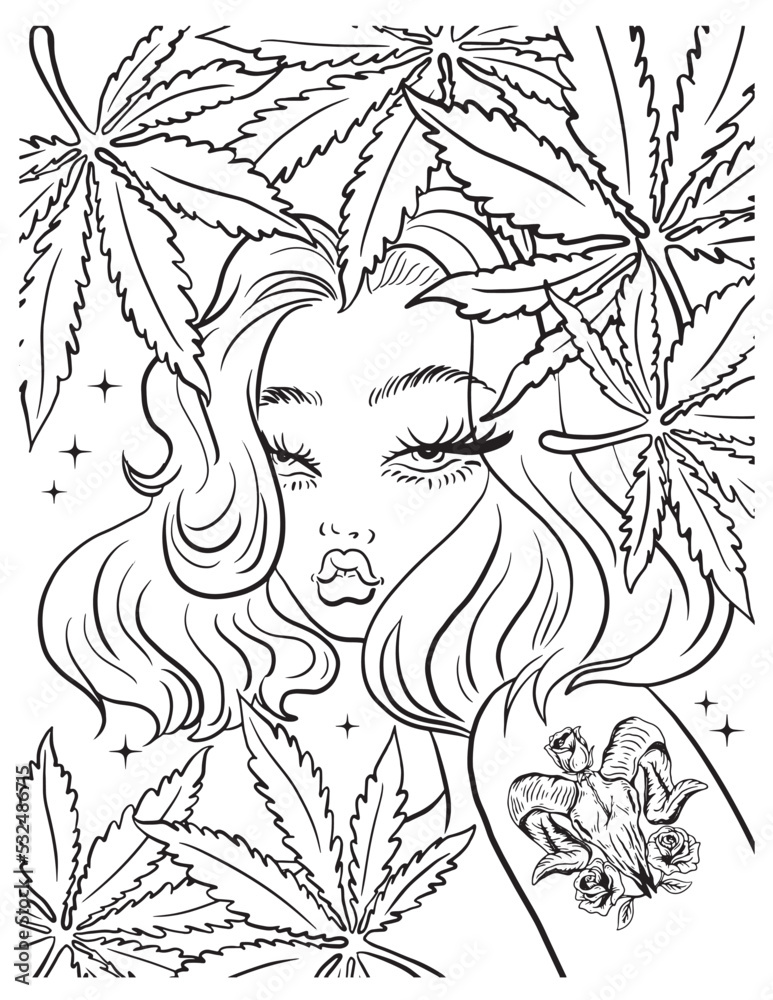 80 Printable Weed Coloring Book 13