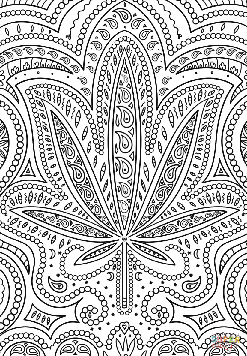 80 Printable Weed Coloring Book 14