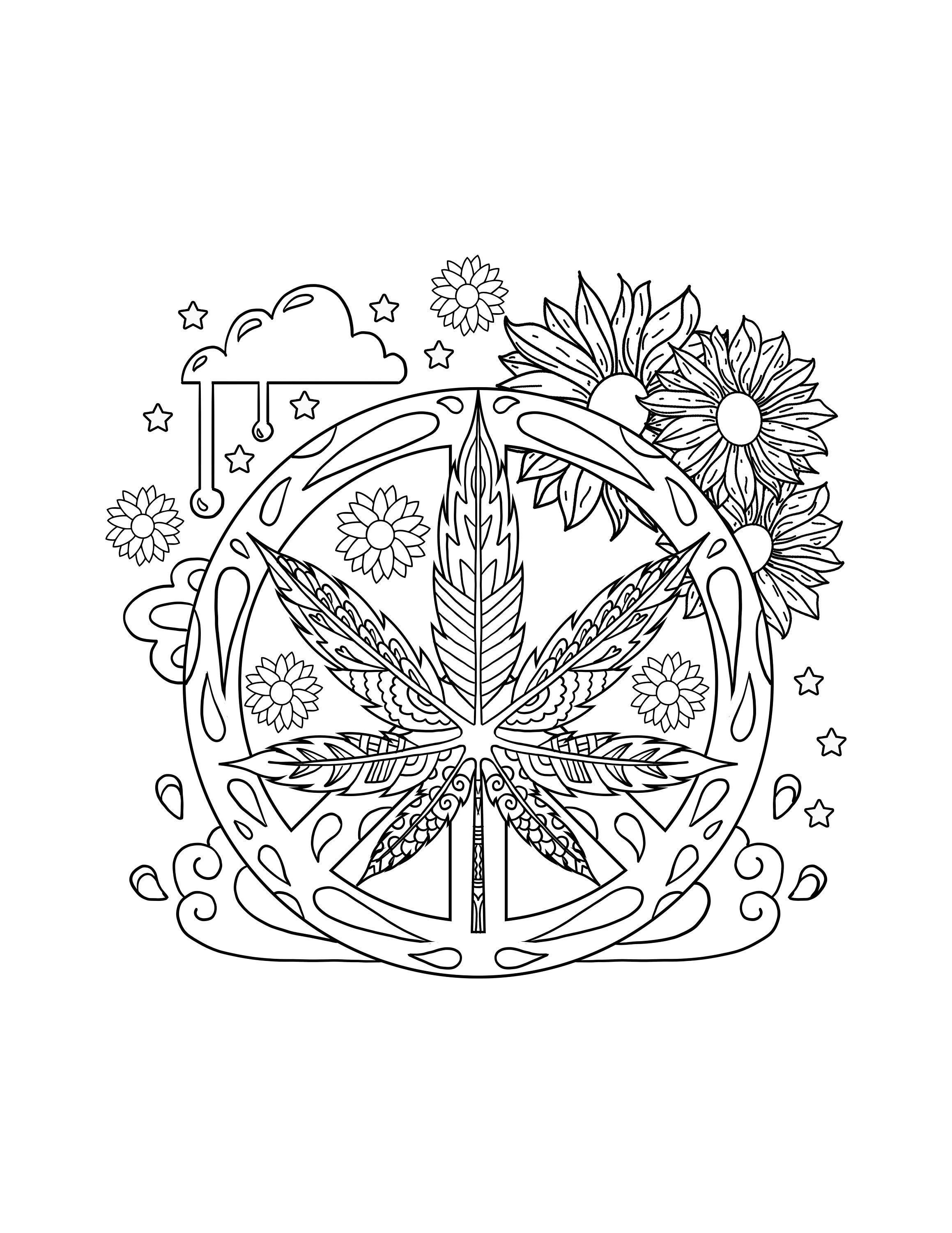 80 Printable Weed Coloring Book 27