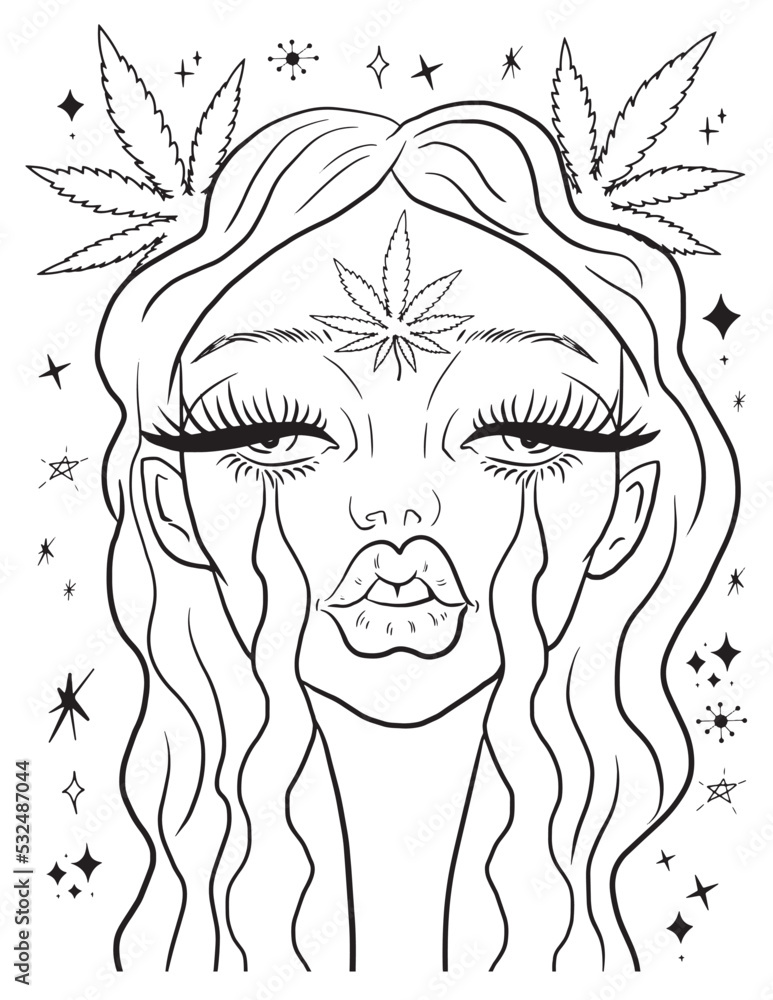 80 Printable Weed Coloring Book 34