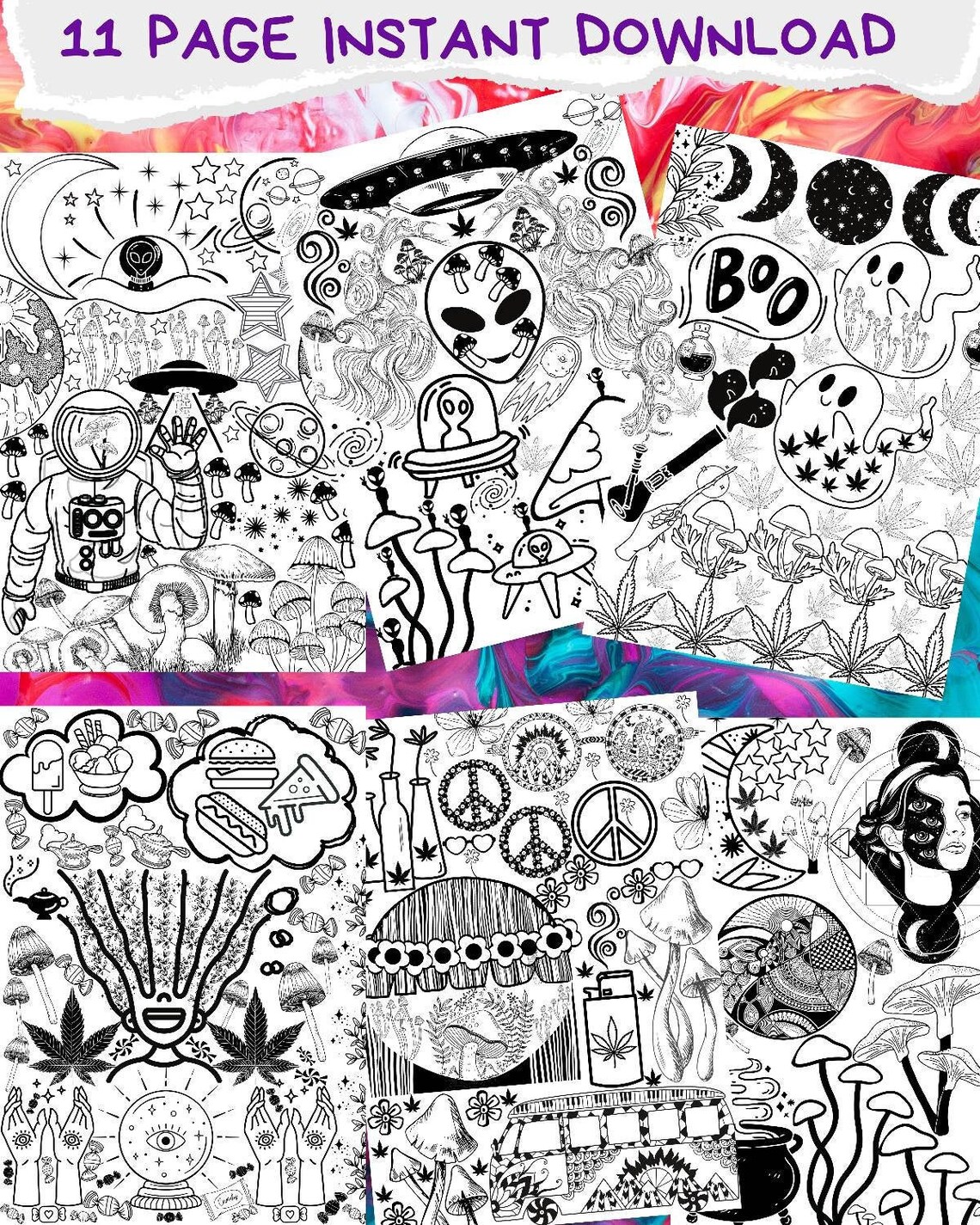 80 Printable Weed Coloring Book 36