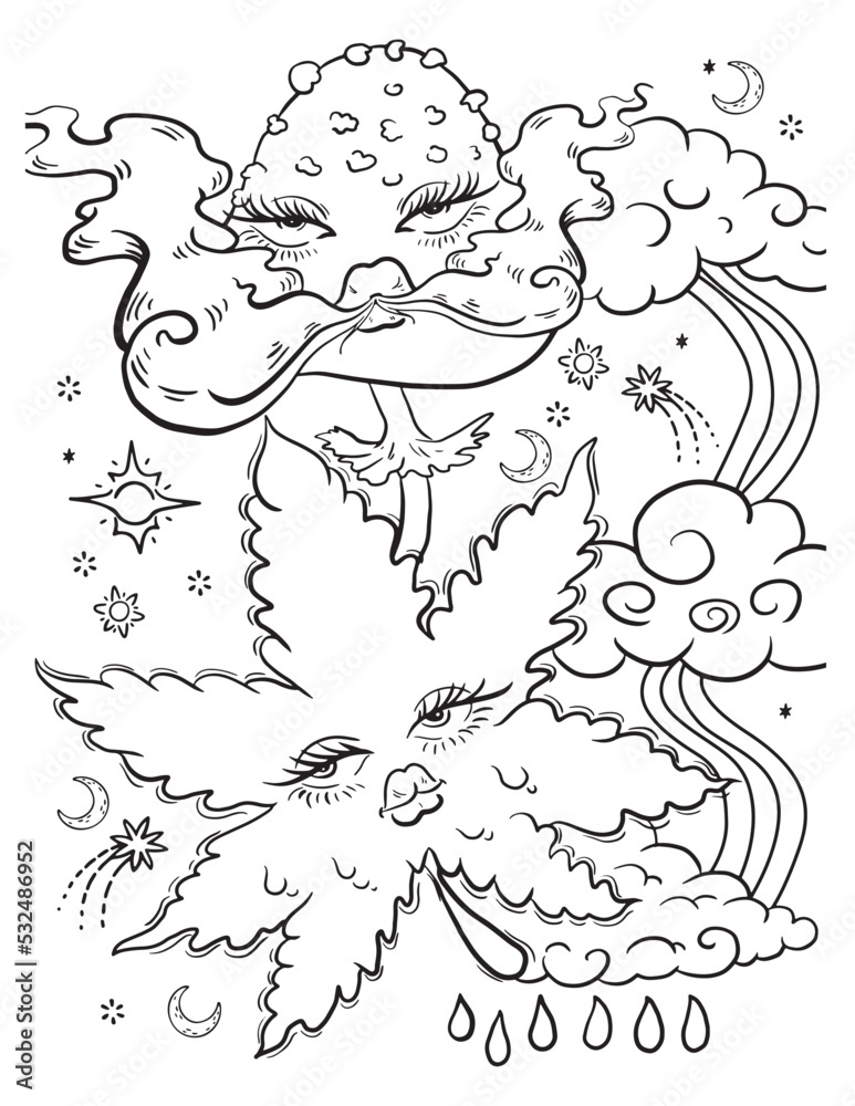 80 Printable Weed Coloring Book 44