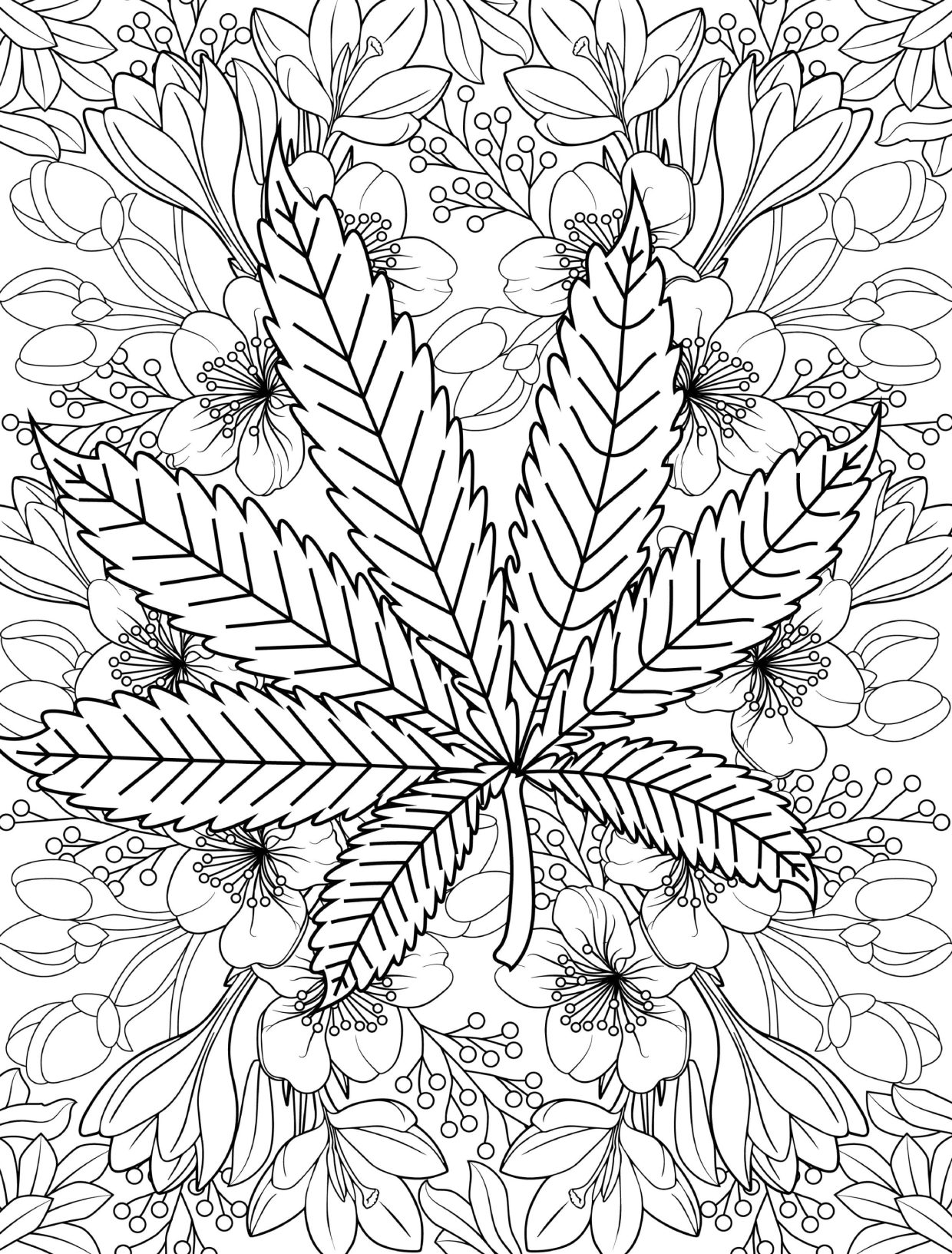 80 Printable Weed Coloring Book 45