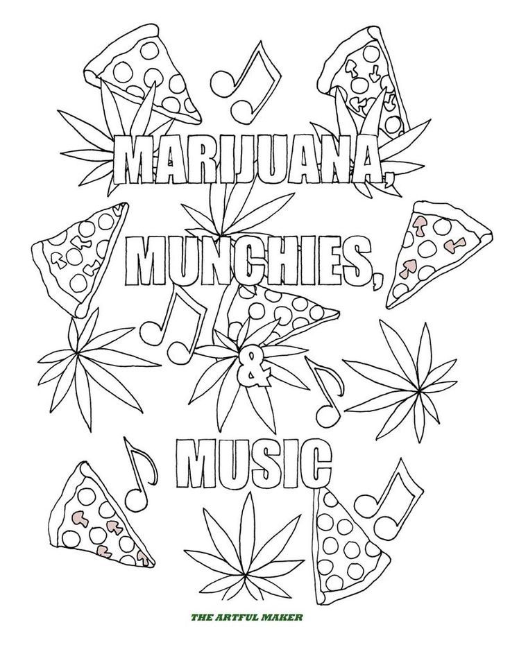 80 Printable Weed Coloring Book 56