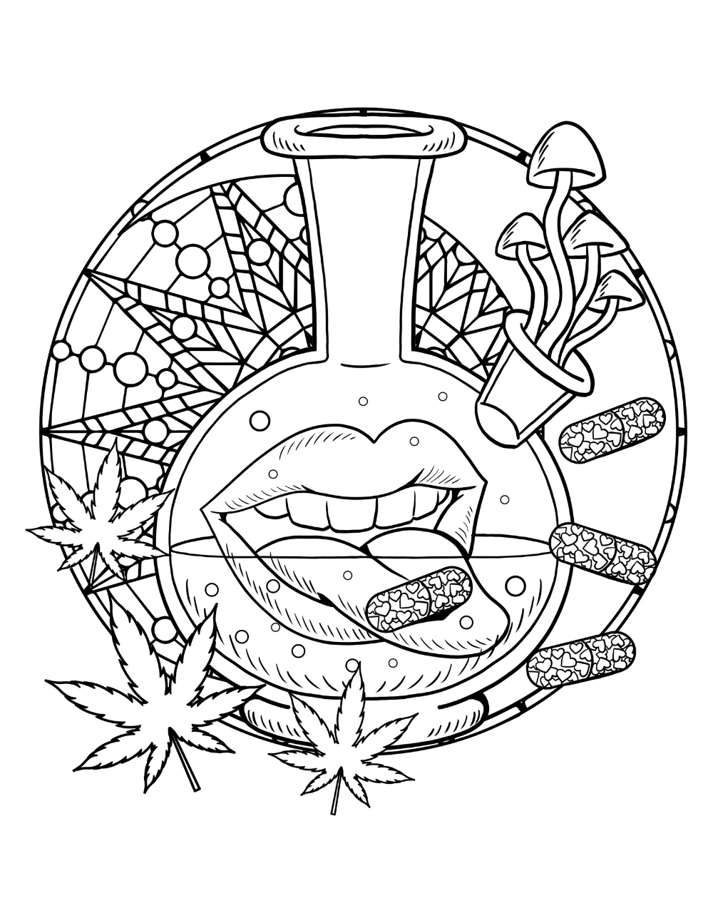 80 Printable Weed Coloring Book 58