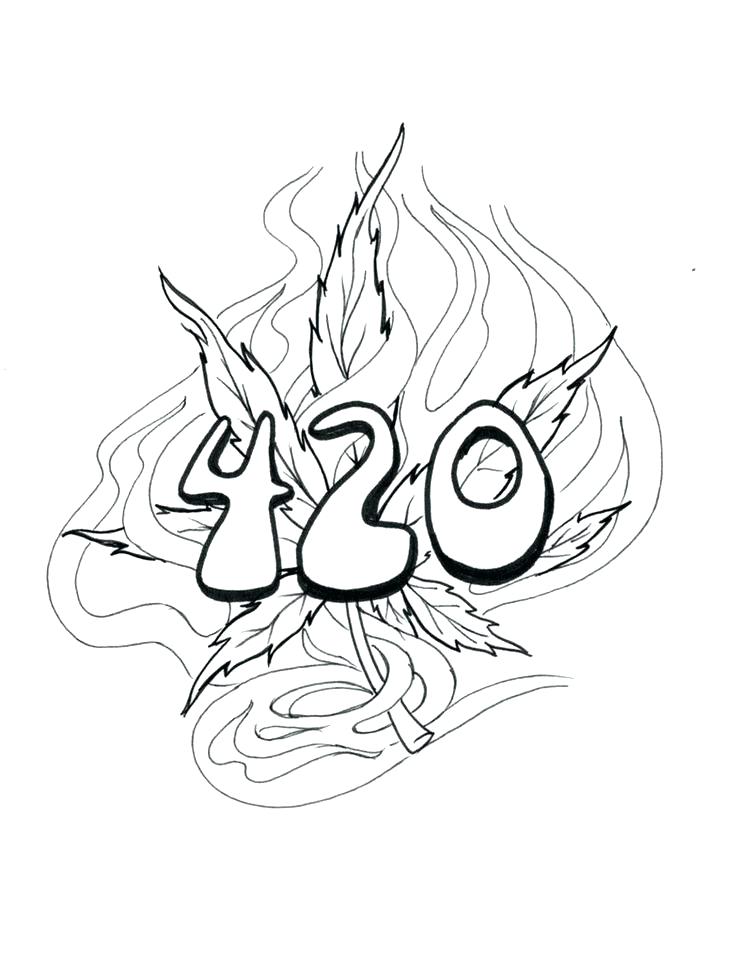 80 Printable Weed Coloring Book 60