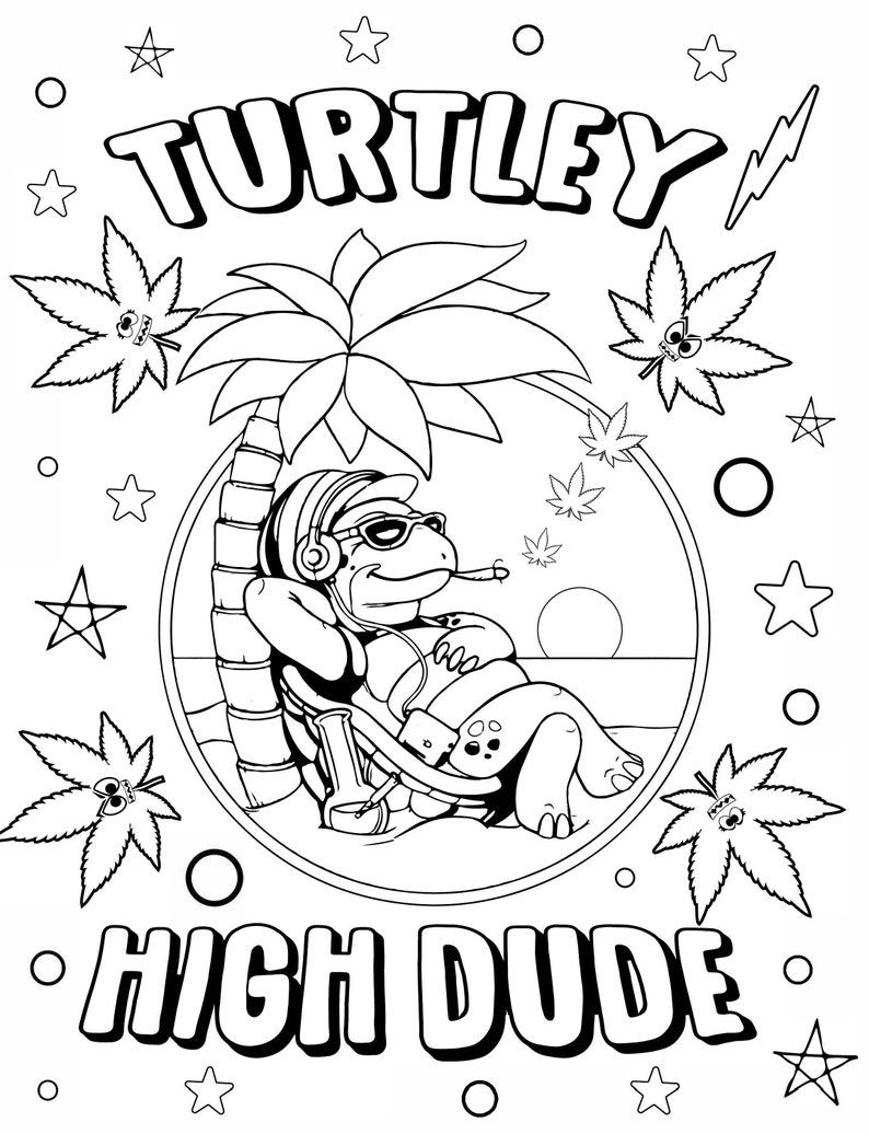 80 Printable Weed Coloring Book 62