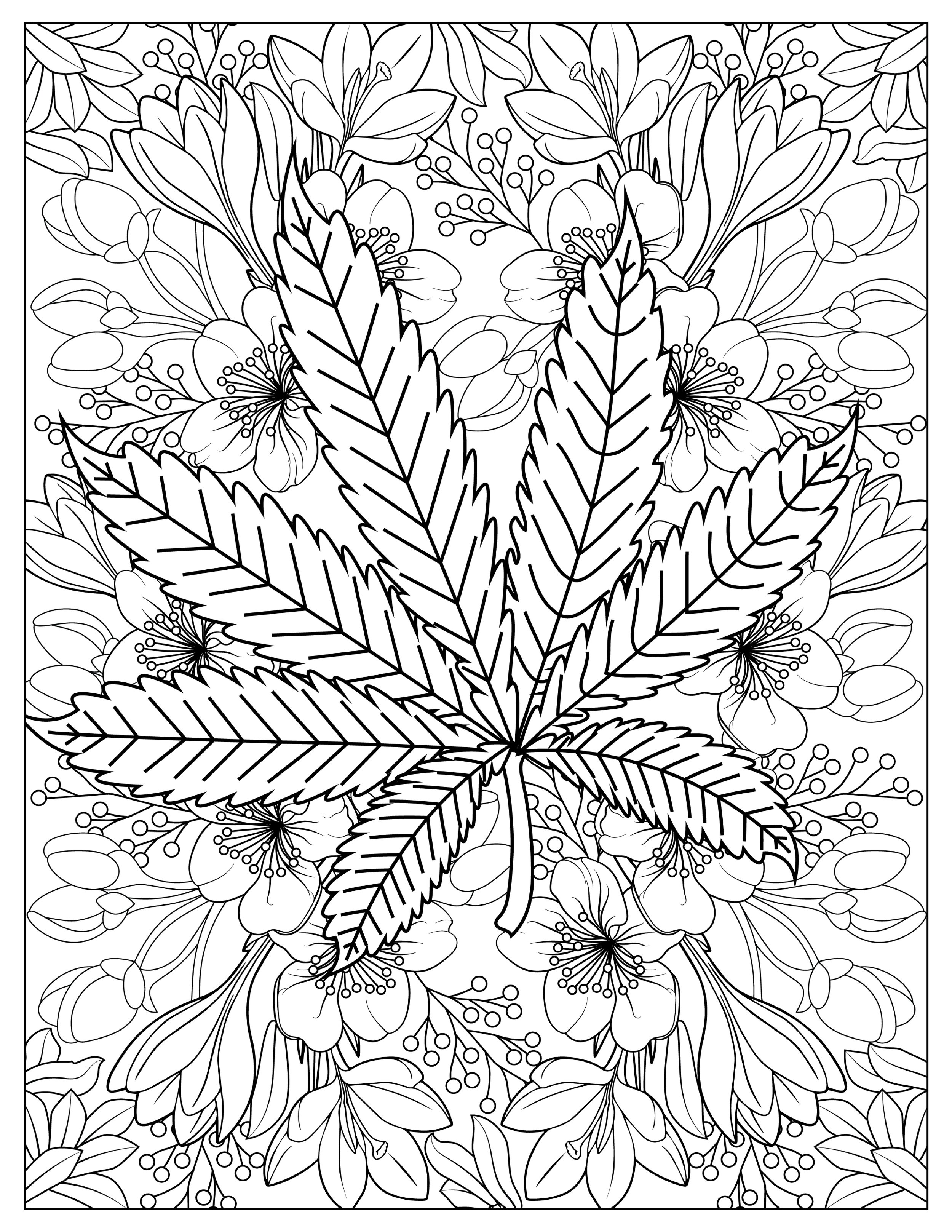 80 Printable Weed Coloring Book 68