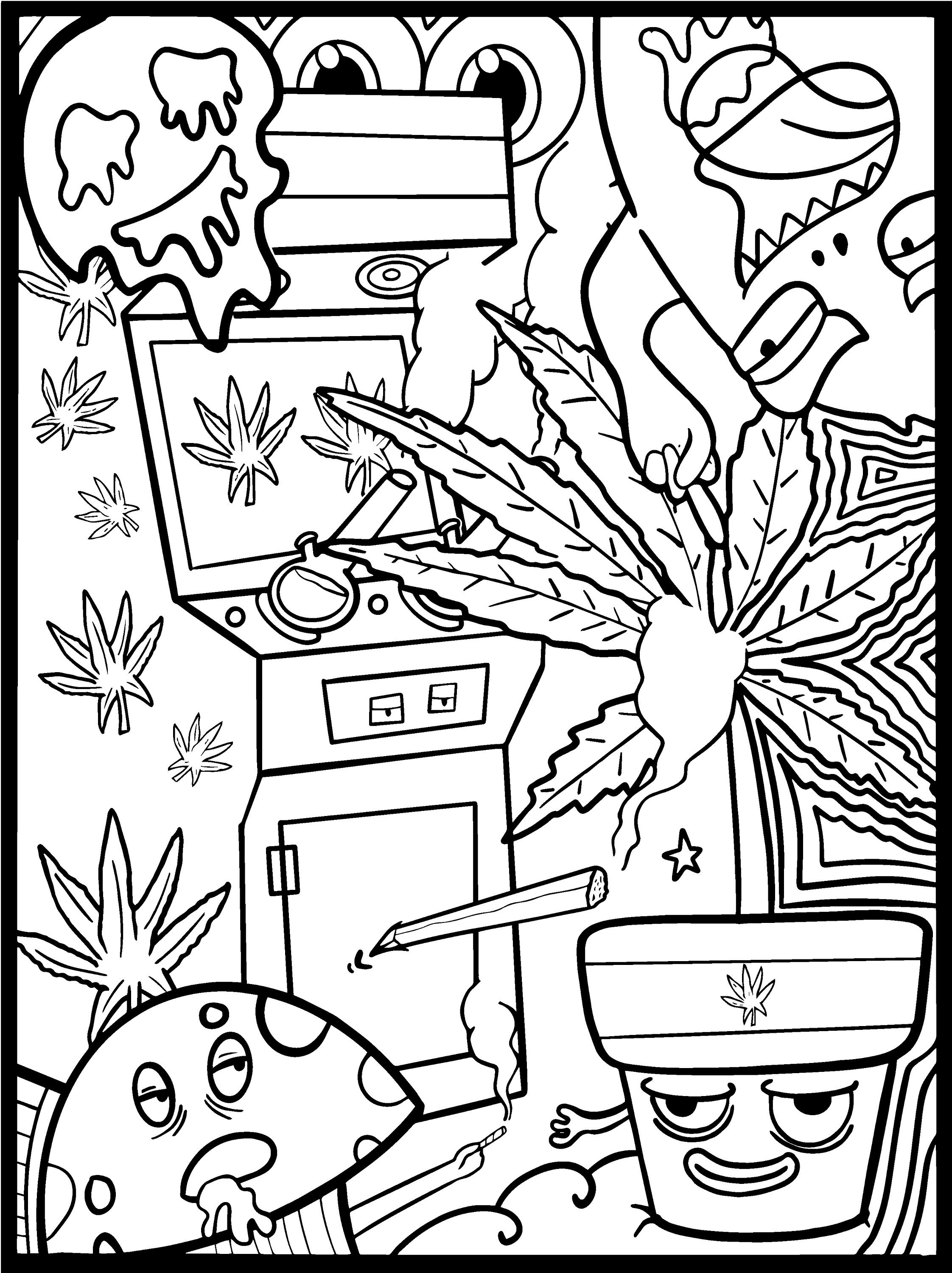 80 Printable Weed Coloring Book 72