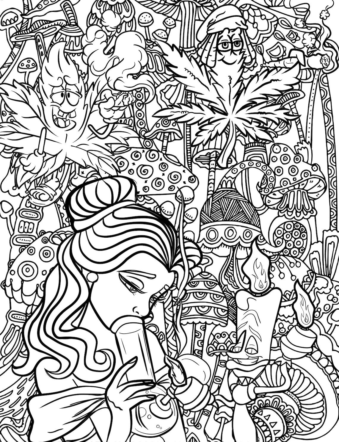 80 Printable Weed Coloring Book 76