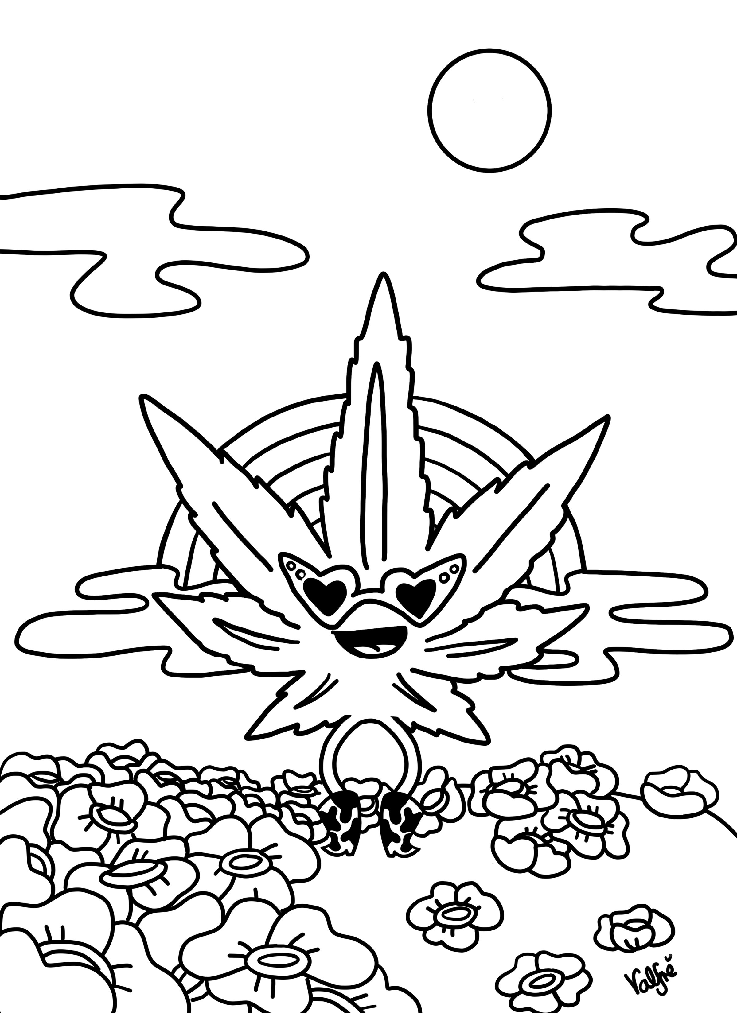 80 Printable Weed Coloring Book 78