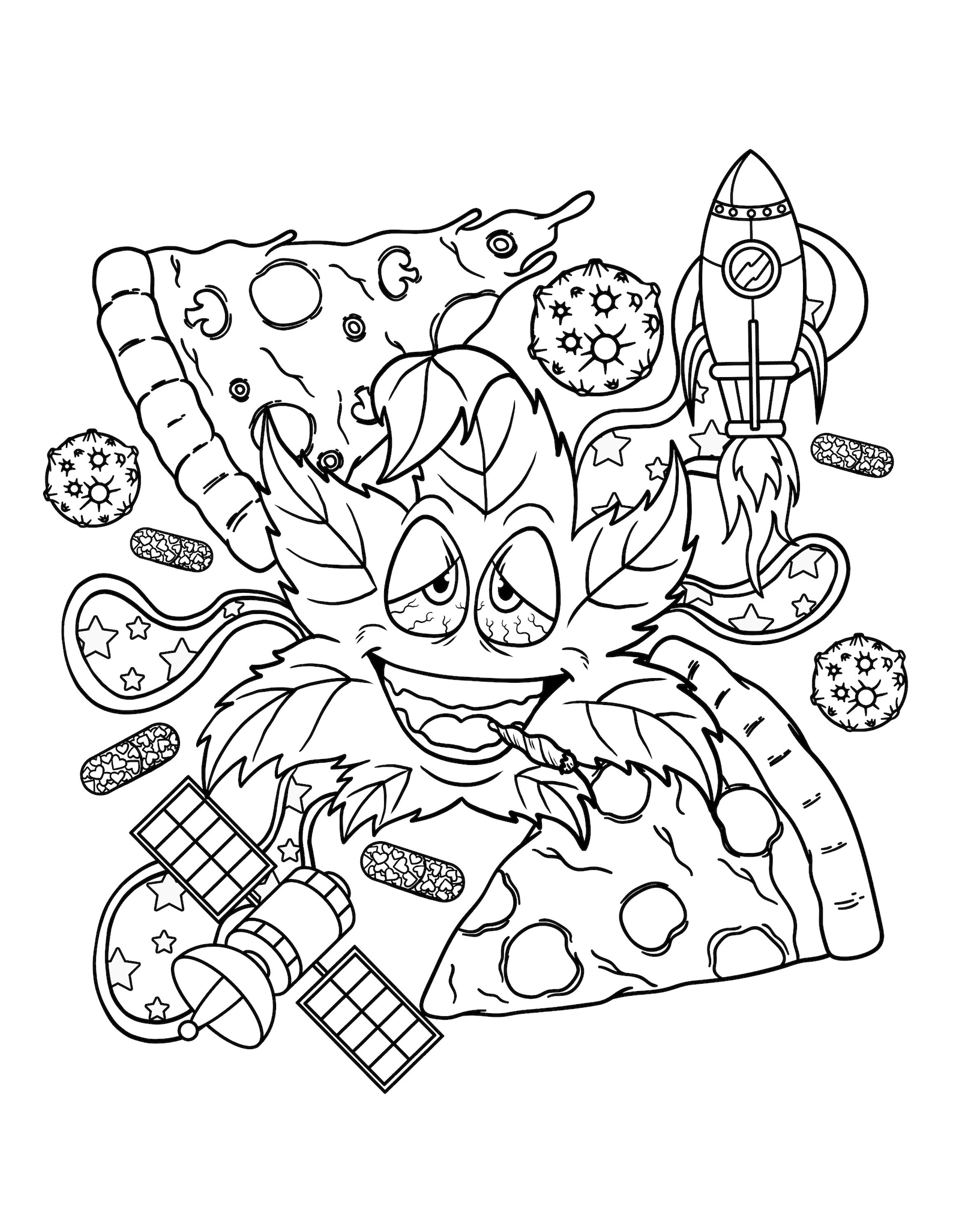 80 Printable Weed Coloring Book 82