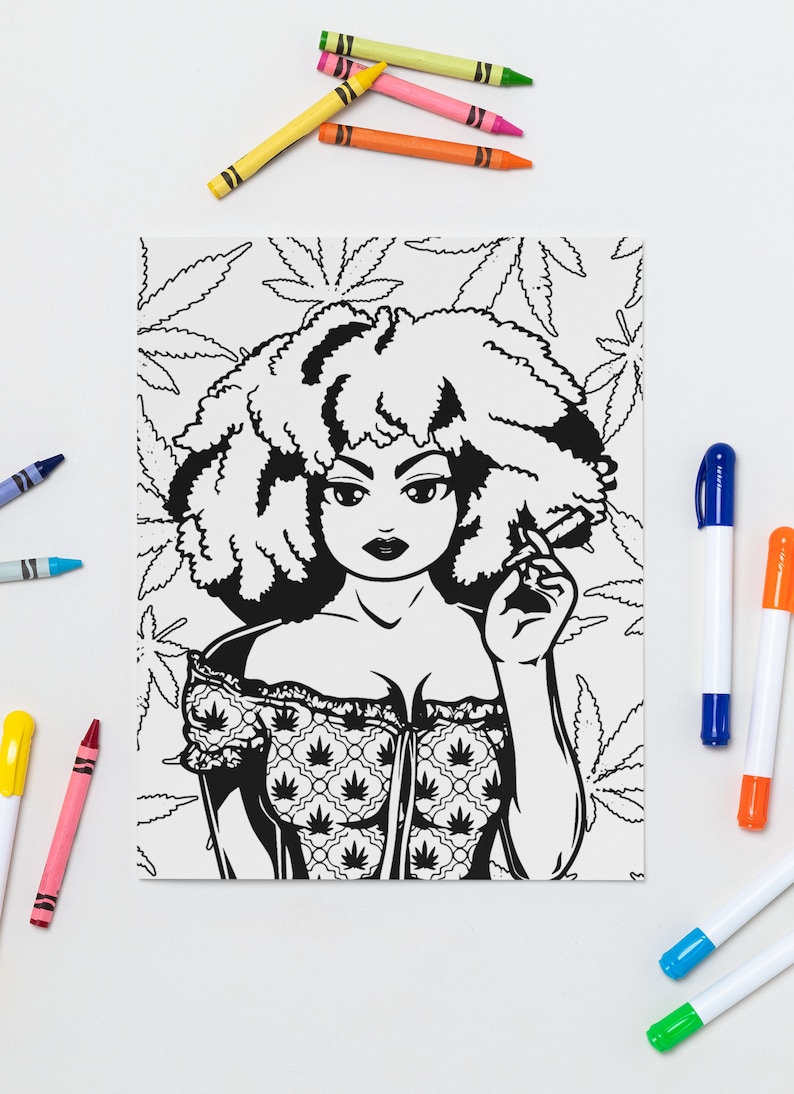 80 Printable Weed Coloring Book 84