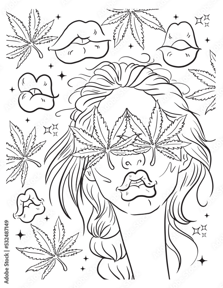 80 Printable Weed Coloring Book 86