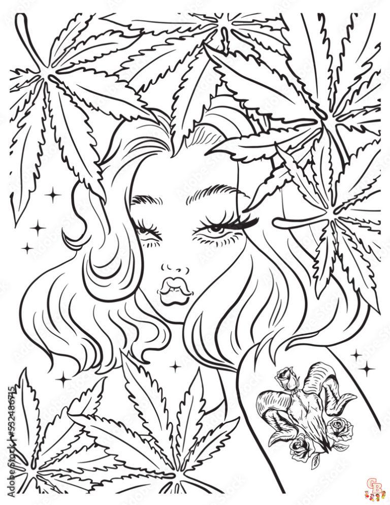 80 Printable Weed Coloring Book 95