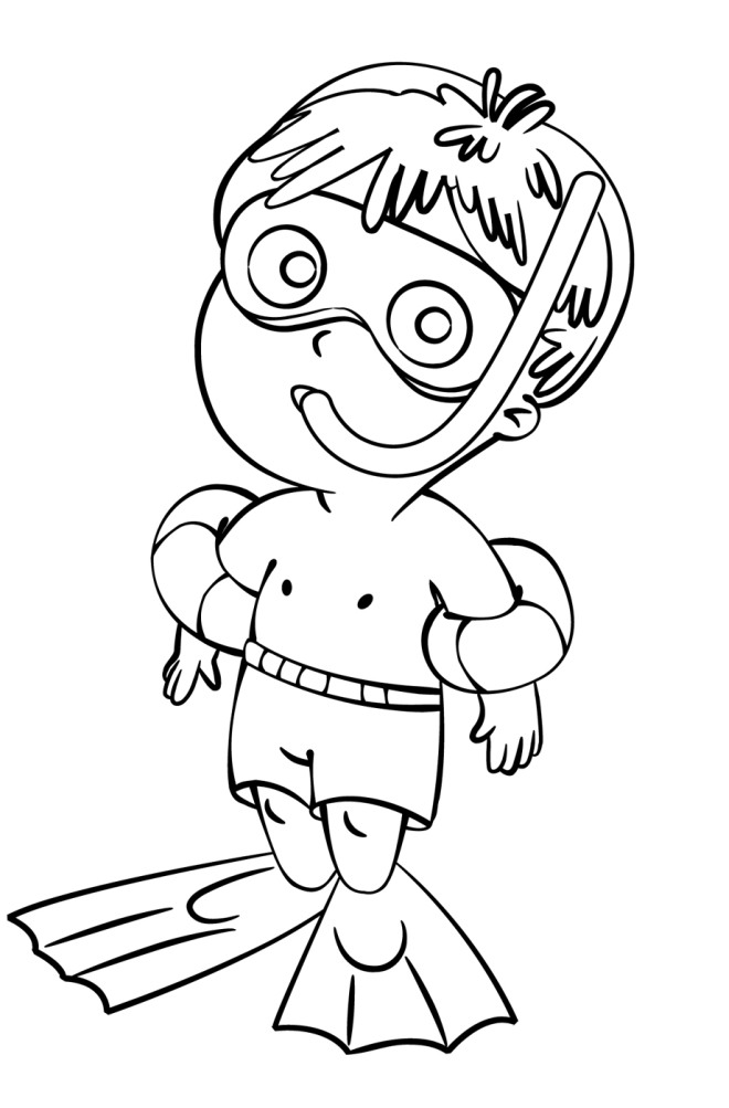 90 Printable Snorkeling Coloring Pages 20