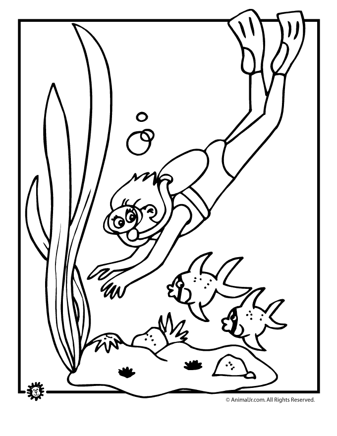 90 Printable Snorkeling Coloring Pages 3