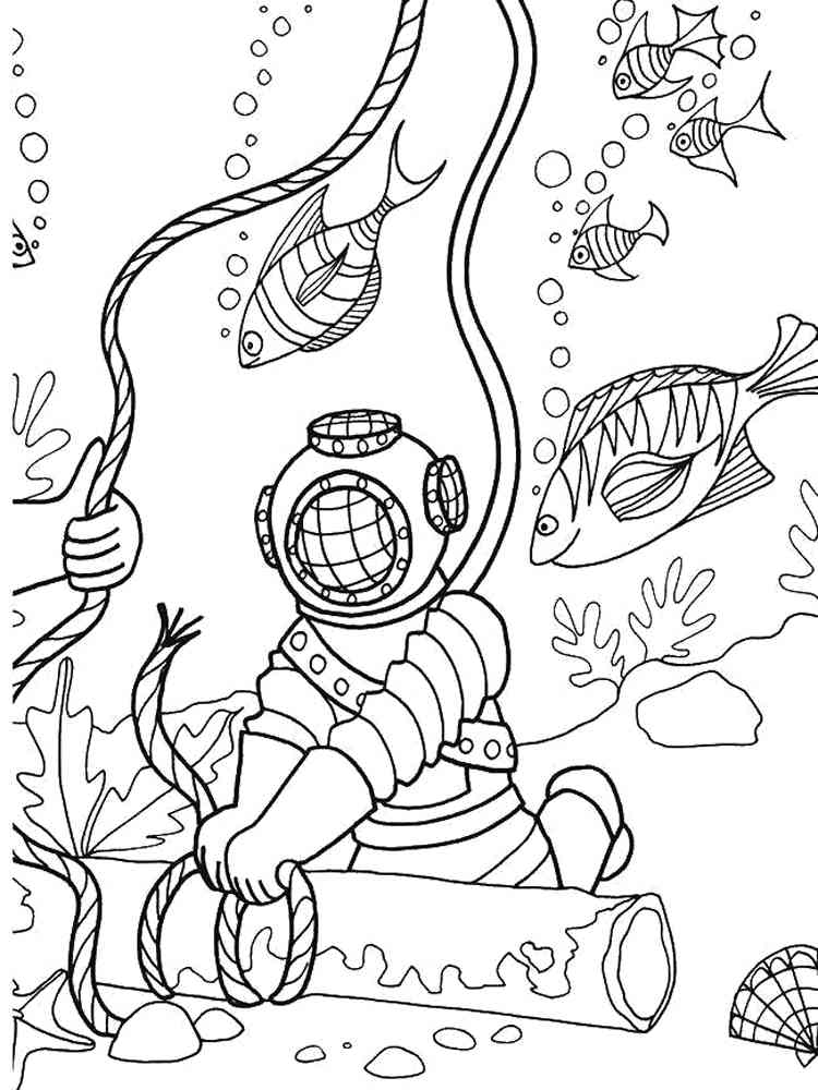 90 Printable Snorkeling Coloring Pages 33