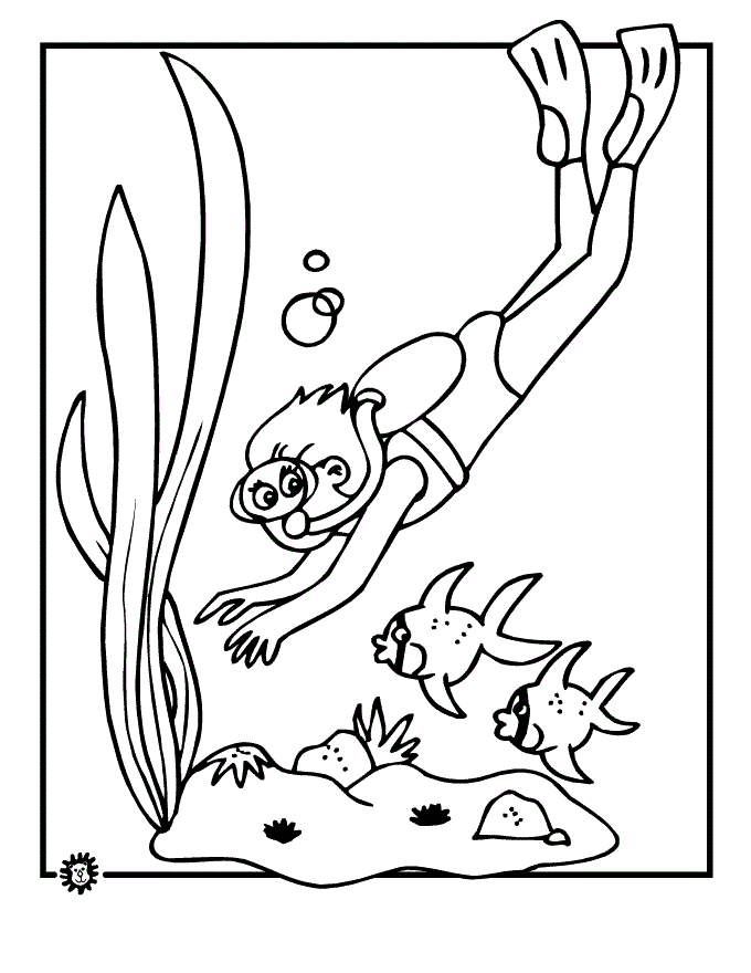 90 Printable Snorkeling Coloring Pages 37