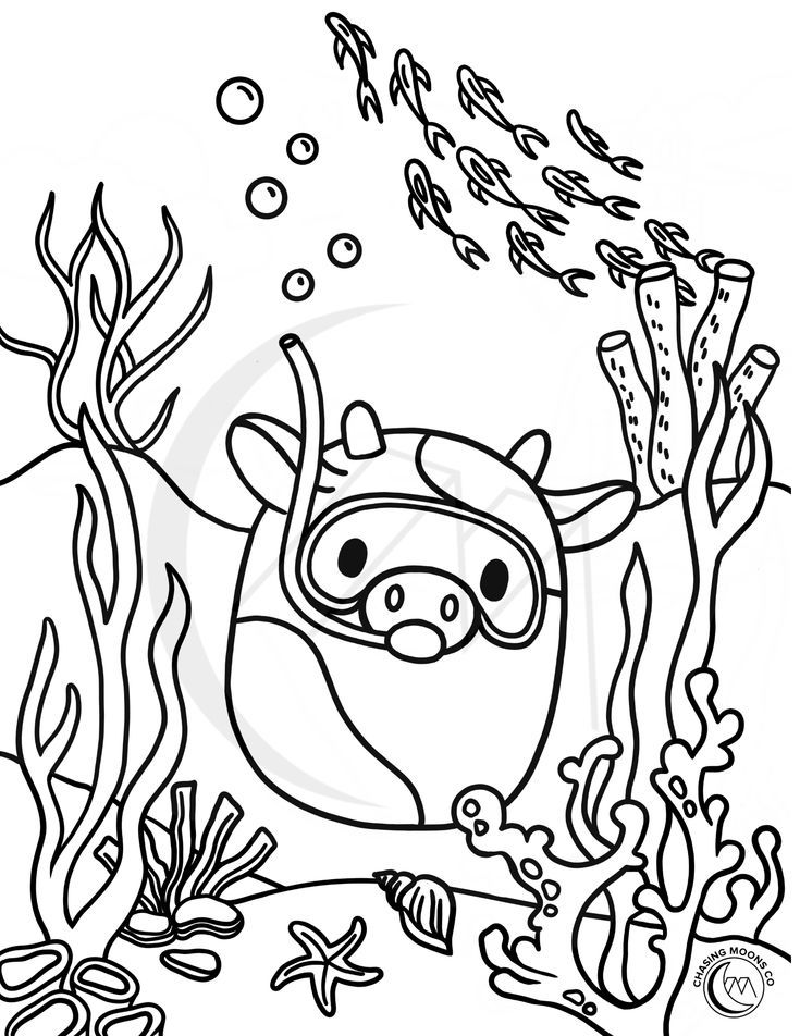 90 Printable Snorkeling Coloring Pages 44