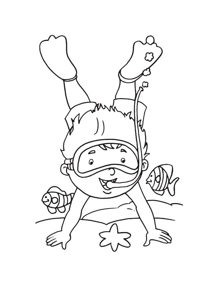 90 Printable Snorkeling Coloring Pages 52