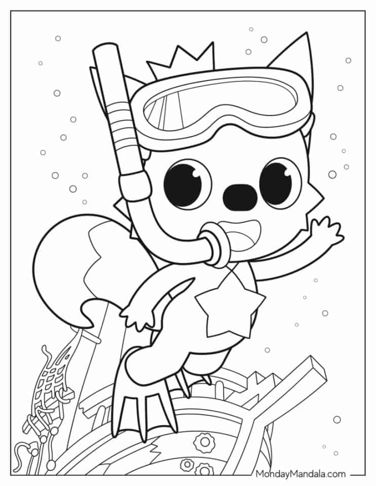 90 Printable Snorkeling Coloring Pages 60