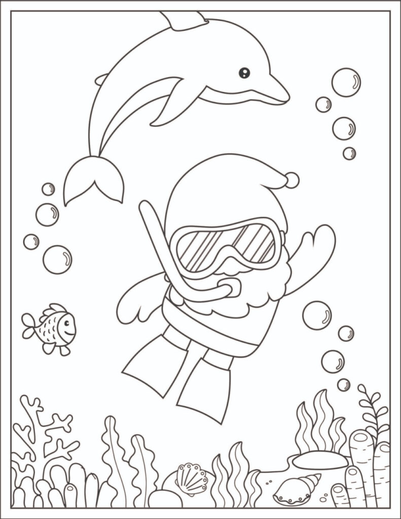 90 Printable Snorkeling Coloring Pages 9