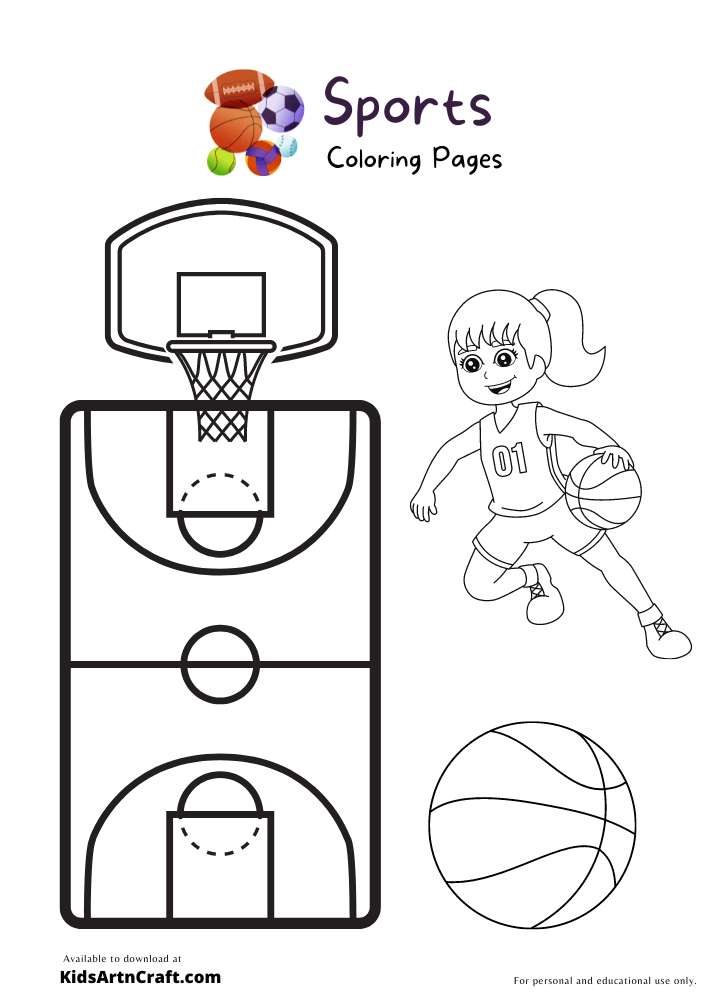 90 Printable Summer Sports Coloring Pages 66