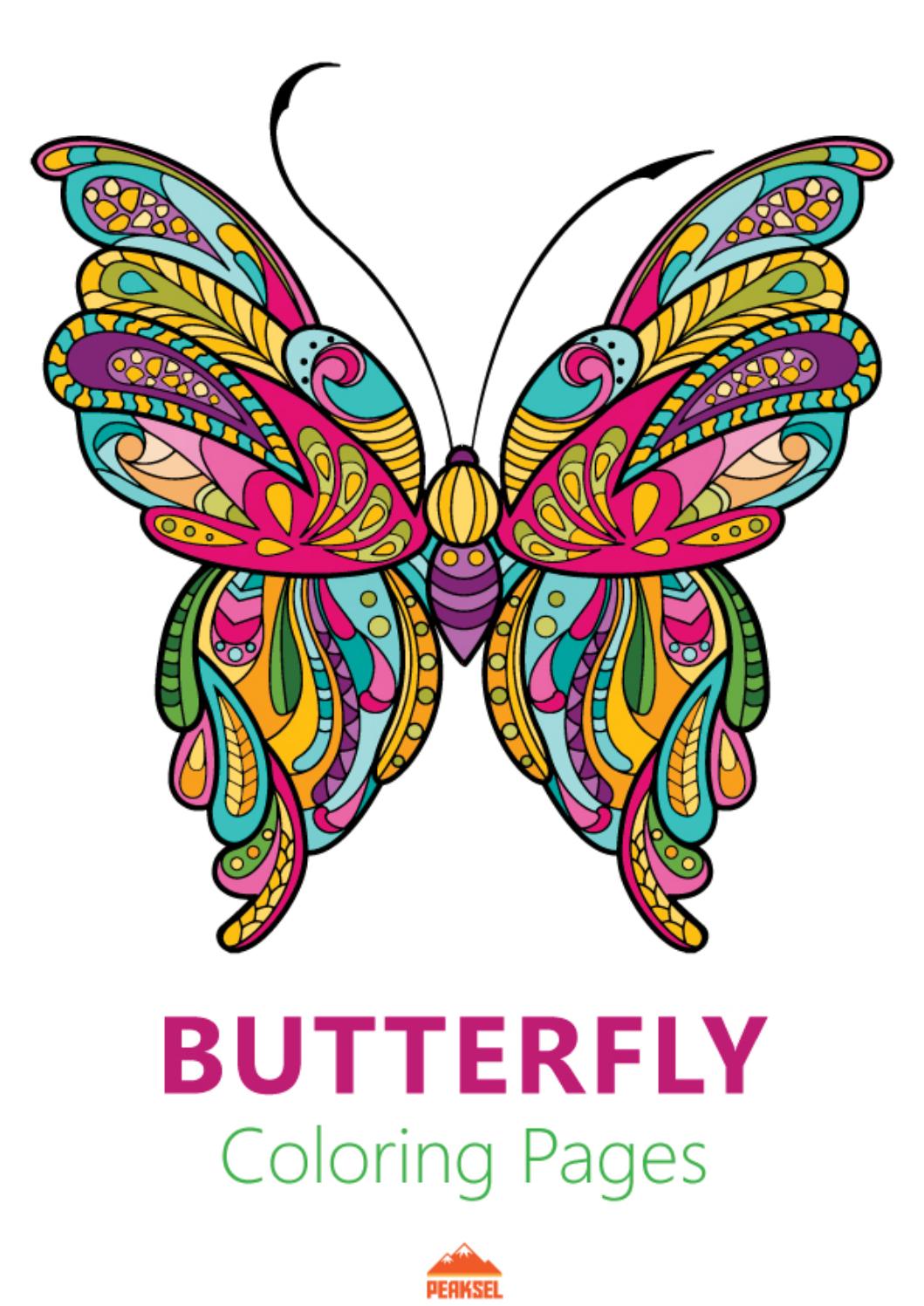 60 Printable Butterfly Coloring Book 10