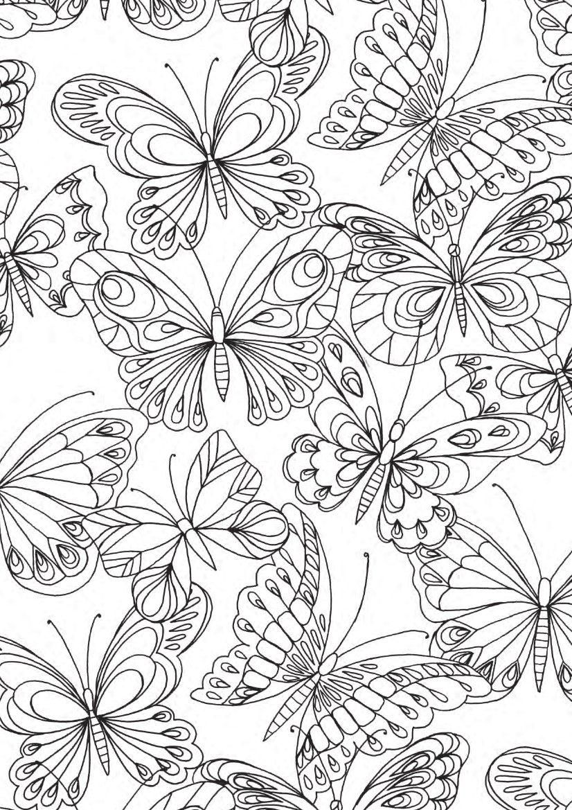 60 Printable Butterfly Coloring Book 19