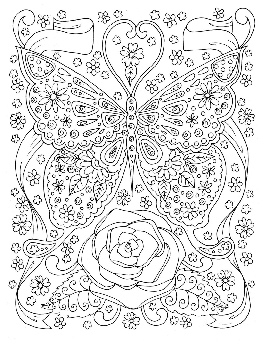 60 Printable Butterfly Coloring Book 21