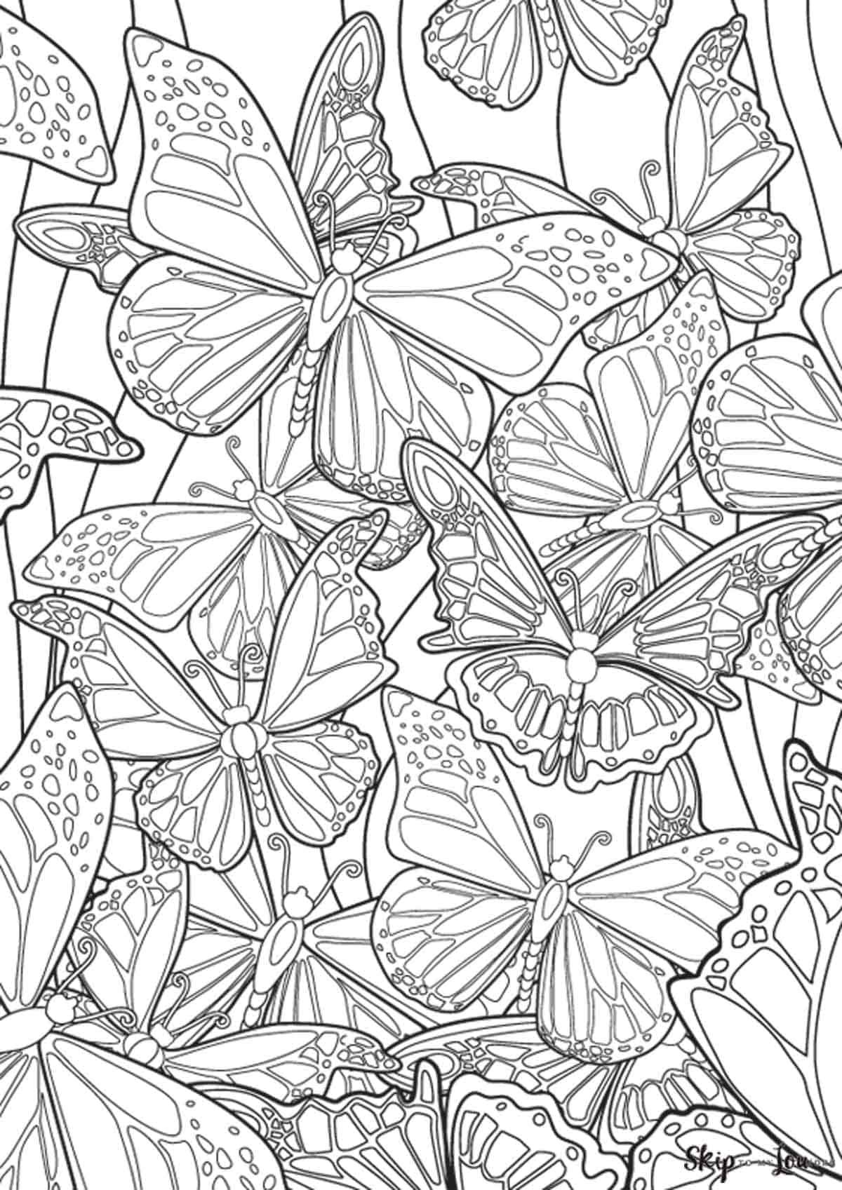 60 Printable Butterfly Coloring Book 25