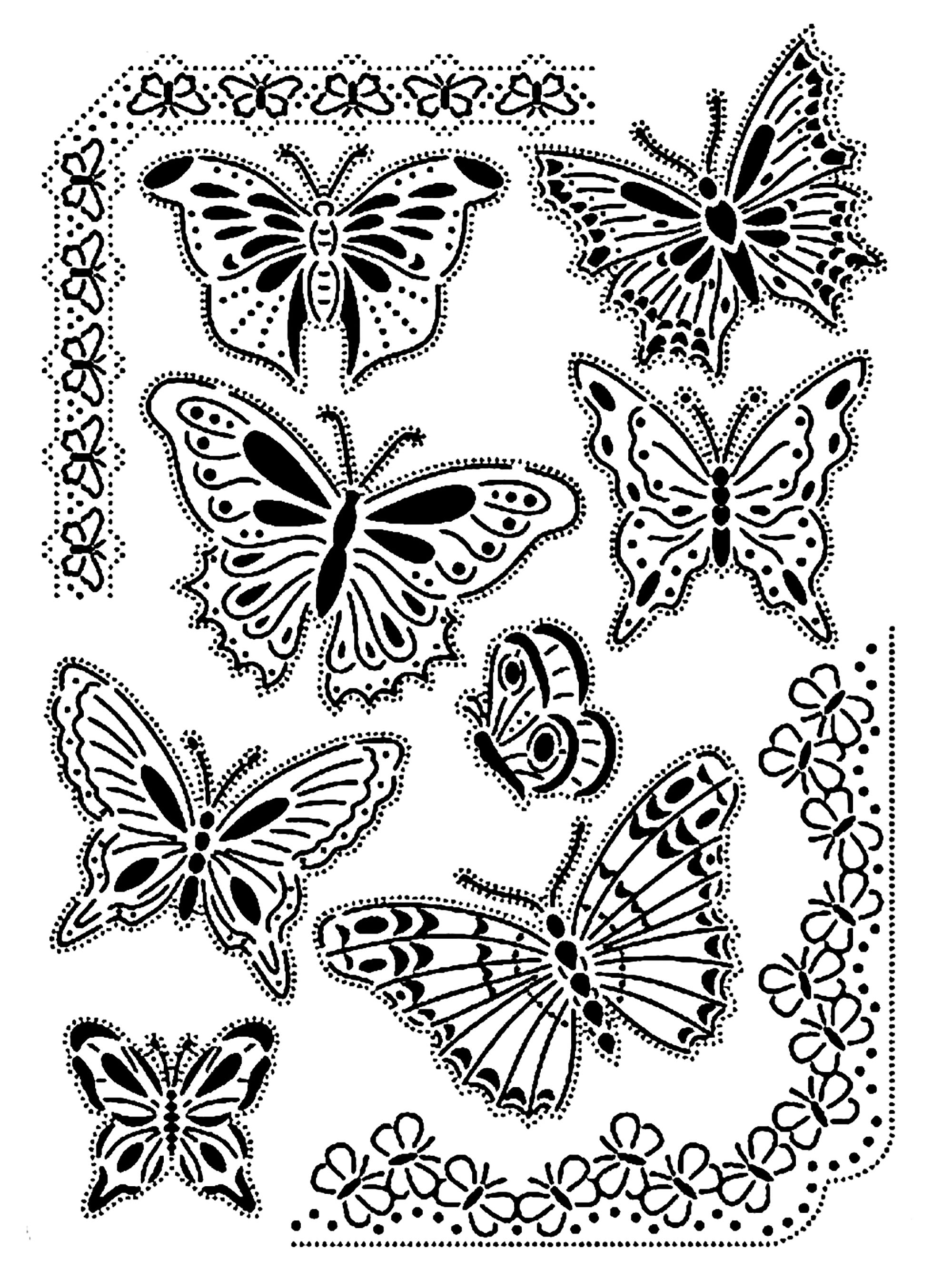 60 Printable Butterfly Coloring Book 29