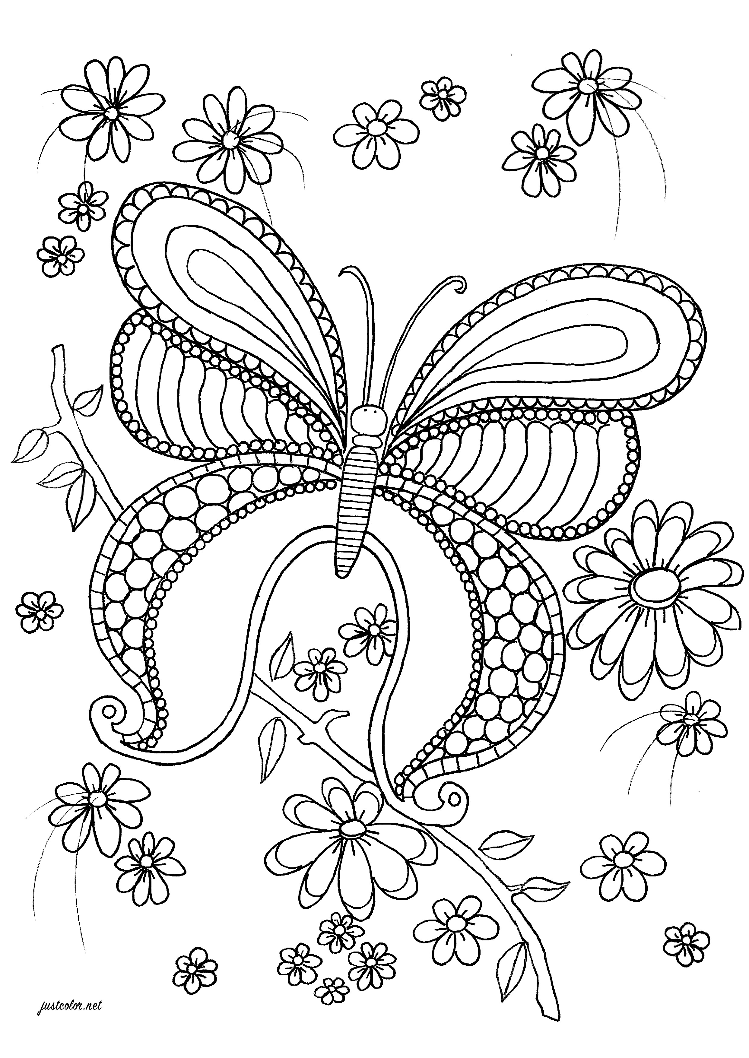 60 Printable Butterfly Coloring Book 31