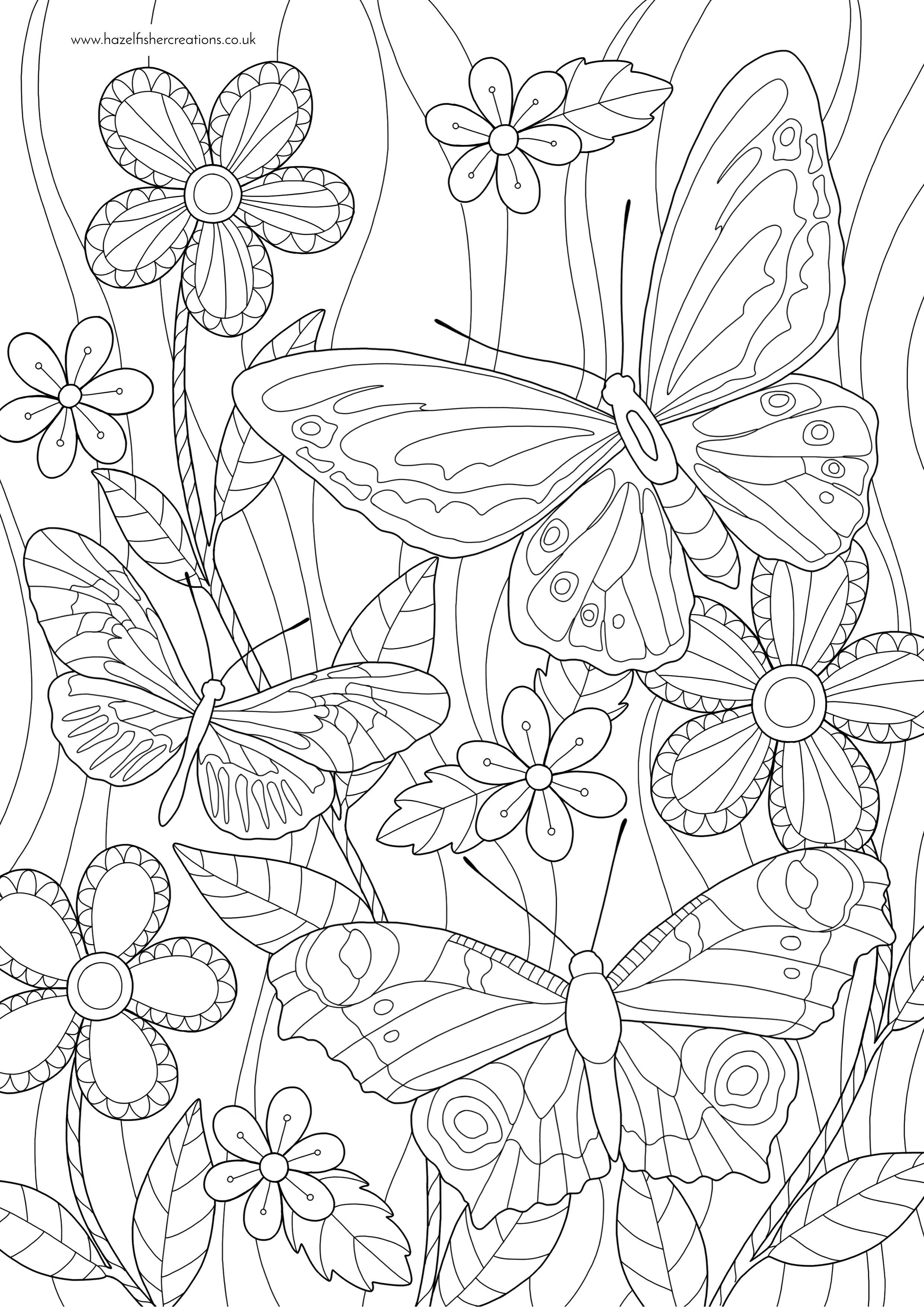 60 Printable Butterfly Coloring Book 32