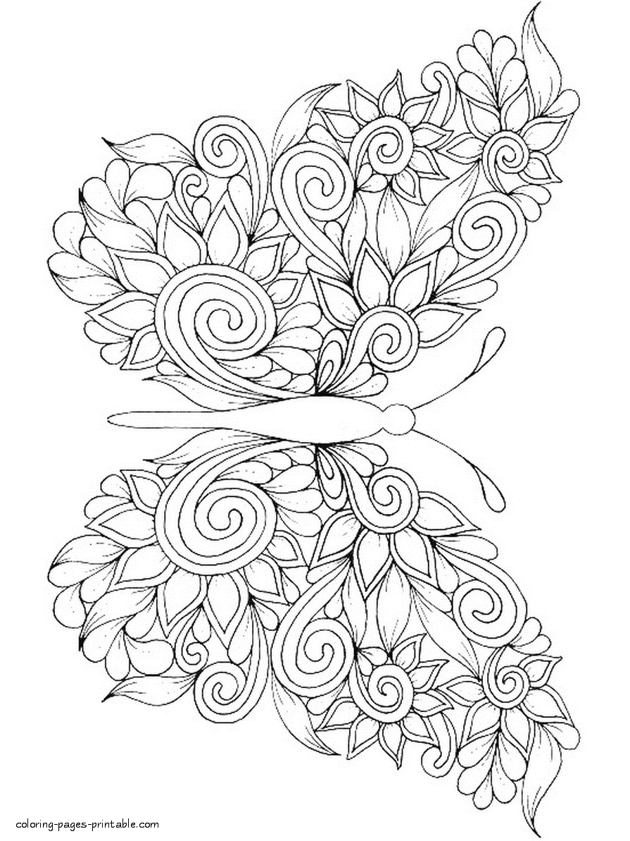 60 Printable Butterfly Coloring Book 35