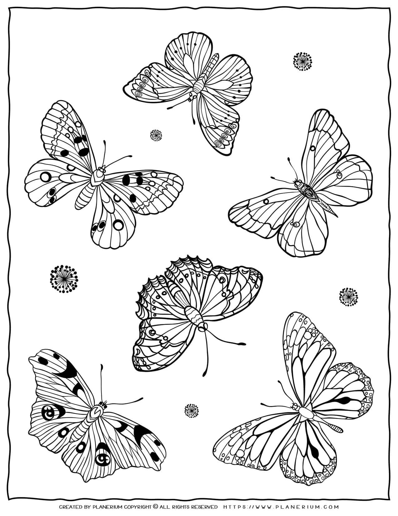 60 Printable Butterfly Coloring Book 4