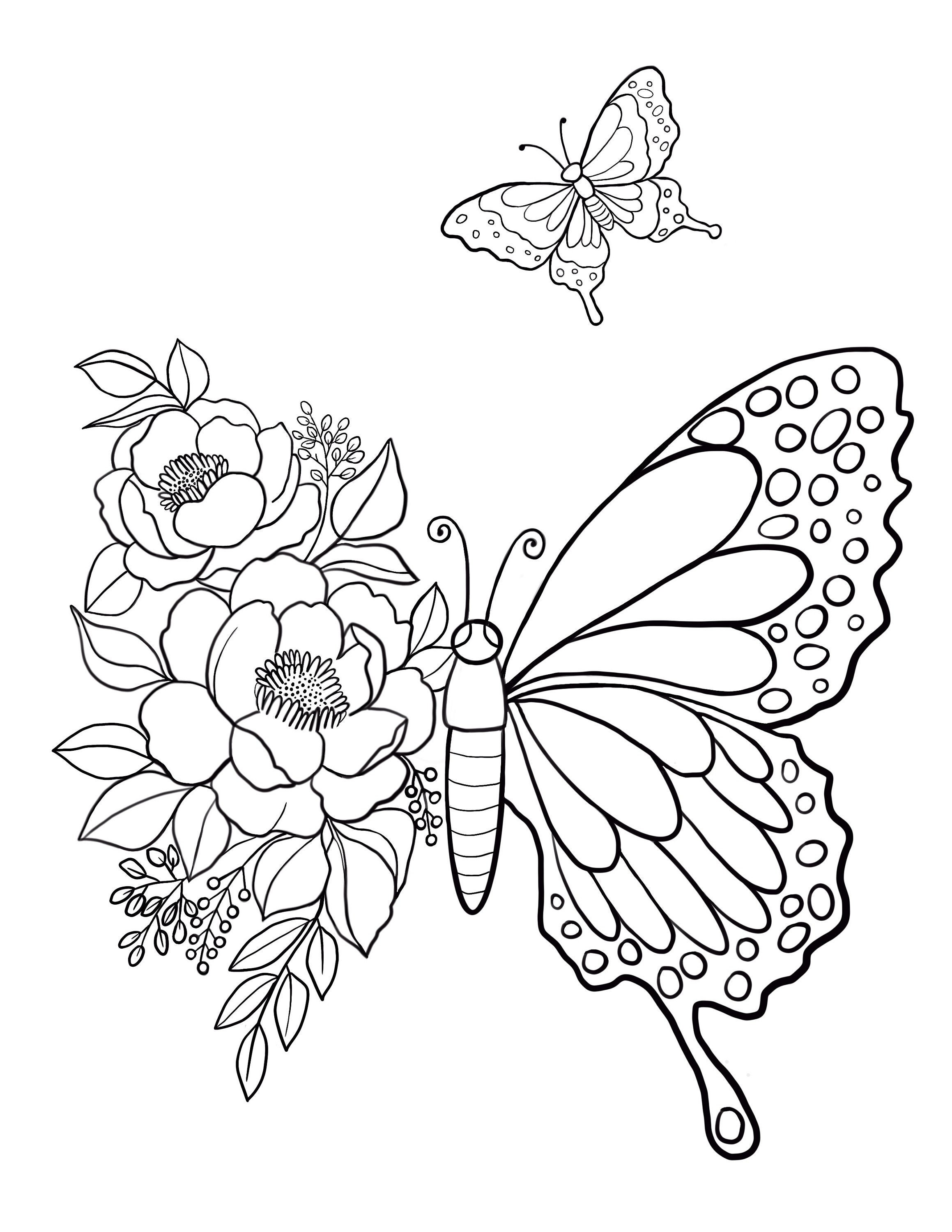 60 Printable Butterfly Coloring Book 40