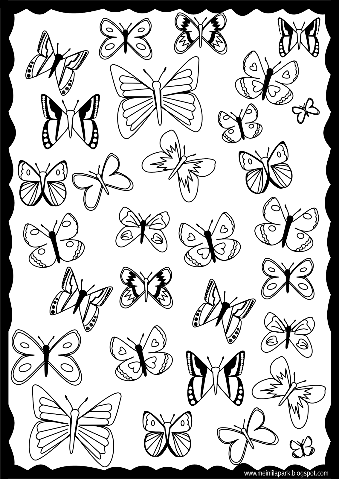 60 Printable Butterfly Coloring Book 48